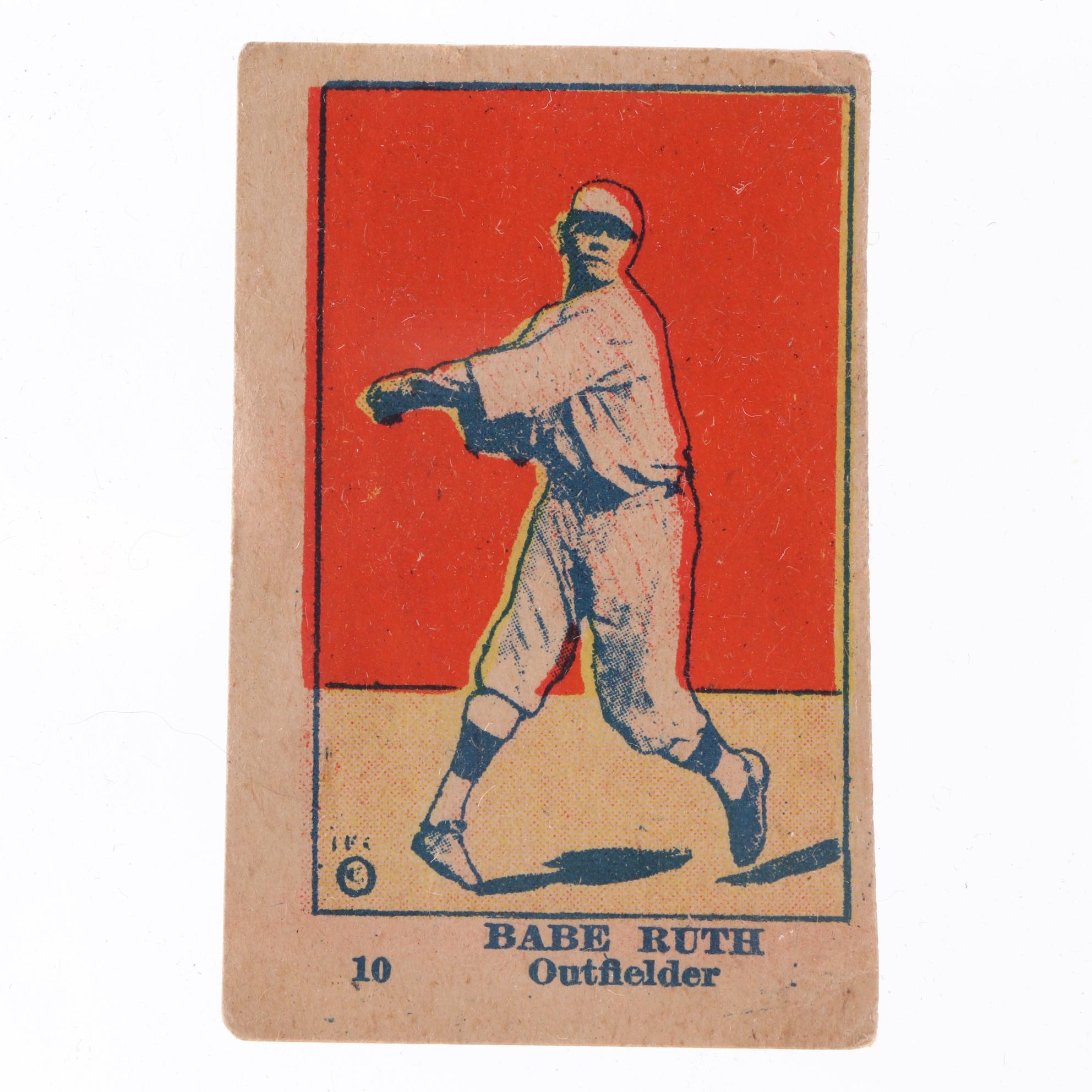 1920 Babe Ruth #10 "Outfielder" Hand-Cut Baseball Strip Card