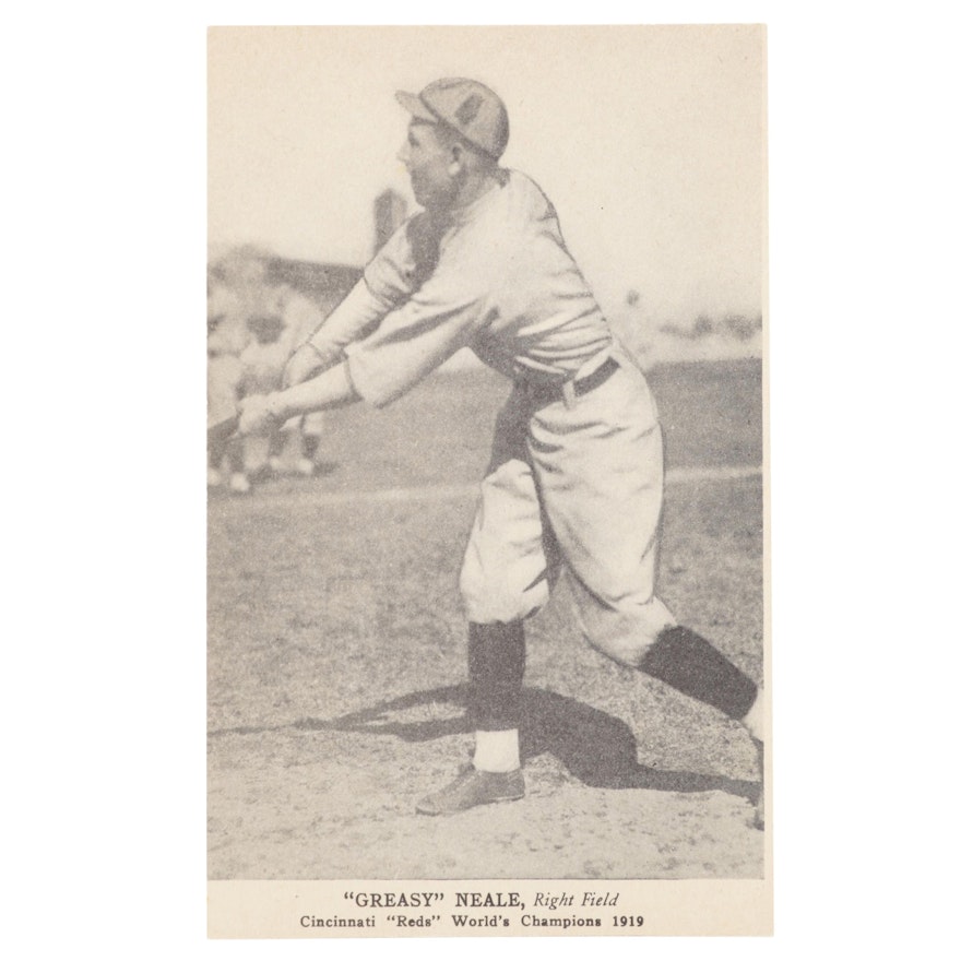 1919 Greasy Neale Cincinnati Reds Right Field "World's Champions" Postcard