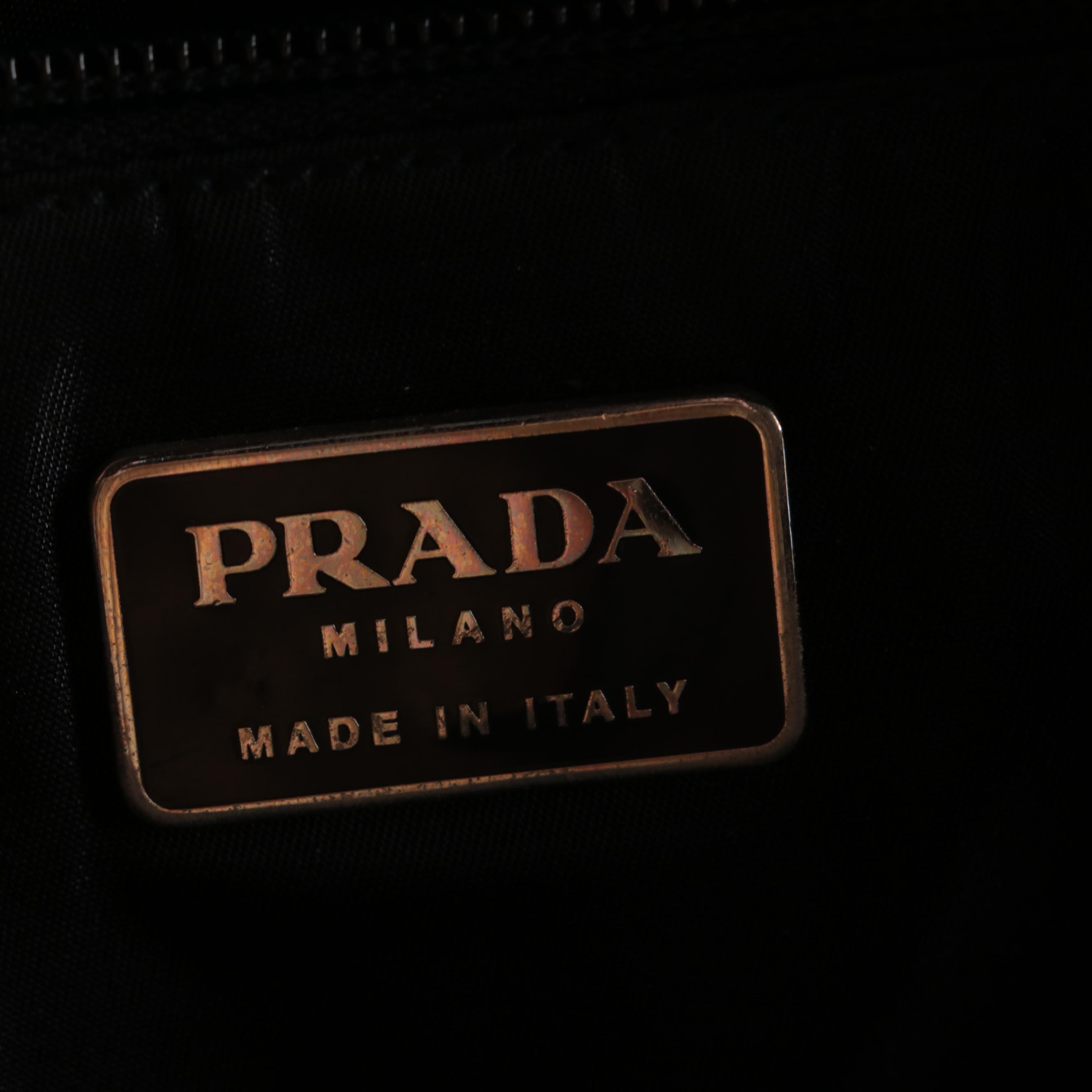 Prada Accordion-Style Zip Around Work Bag in Black Tessuto Nylon