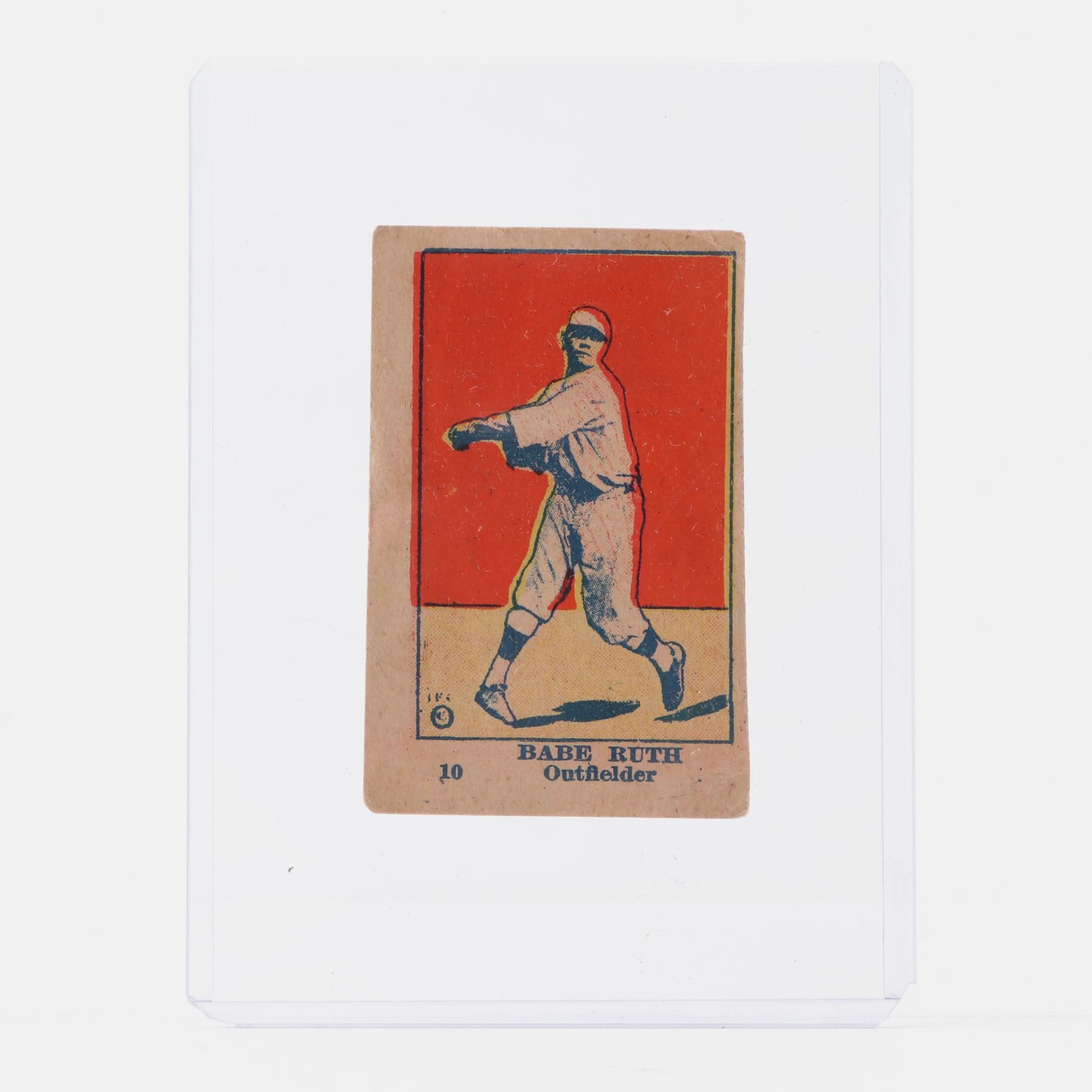 1920 Babe Ruth #10 "Outfielder" Hand-Cut Baseball Strip Card