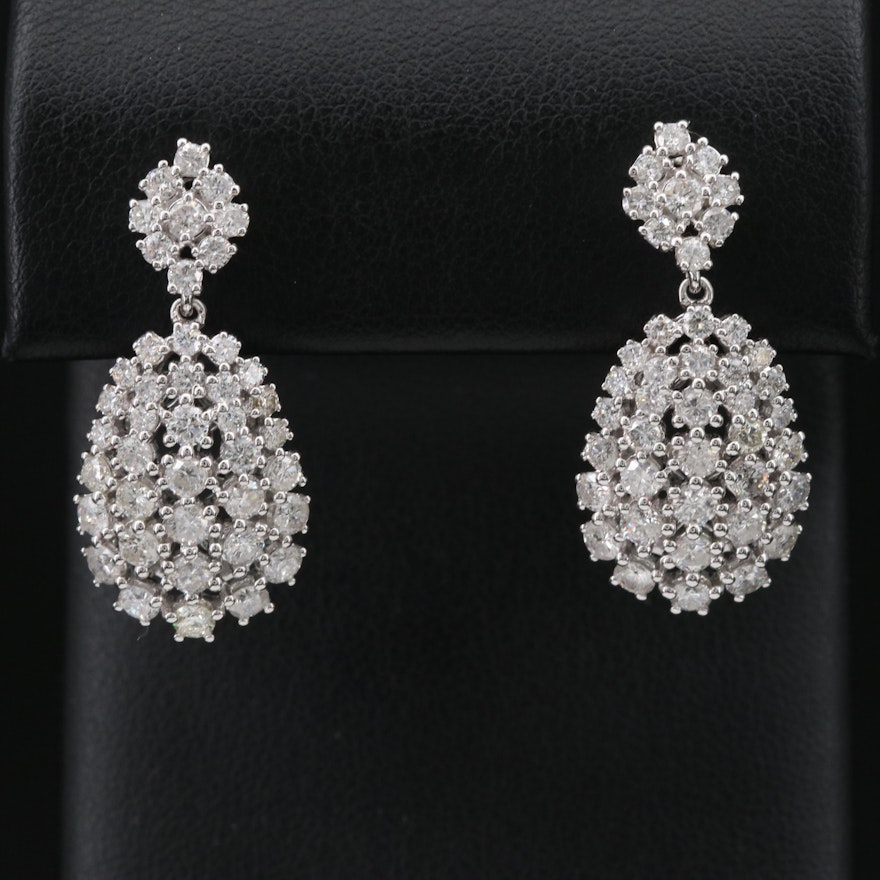14K 3.30 CTW Diamond Cluster Earrings