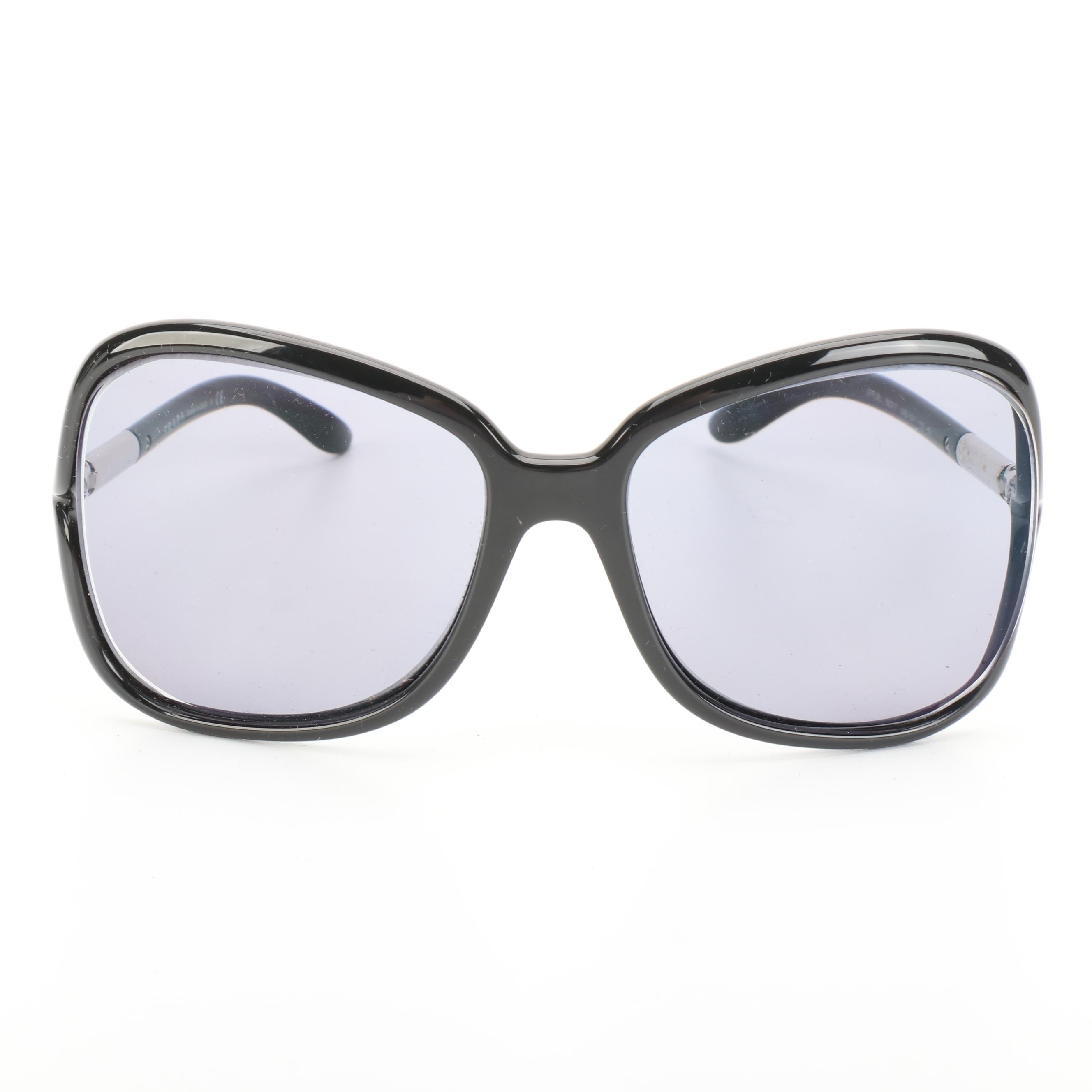 Prada Sunglasses SPR28L Oversized Butterfly Black Frame Grey Lenses with Case