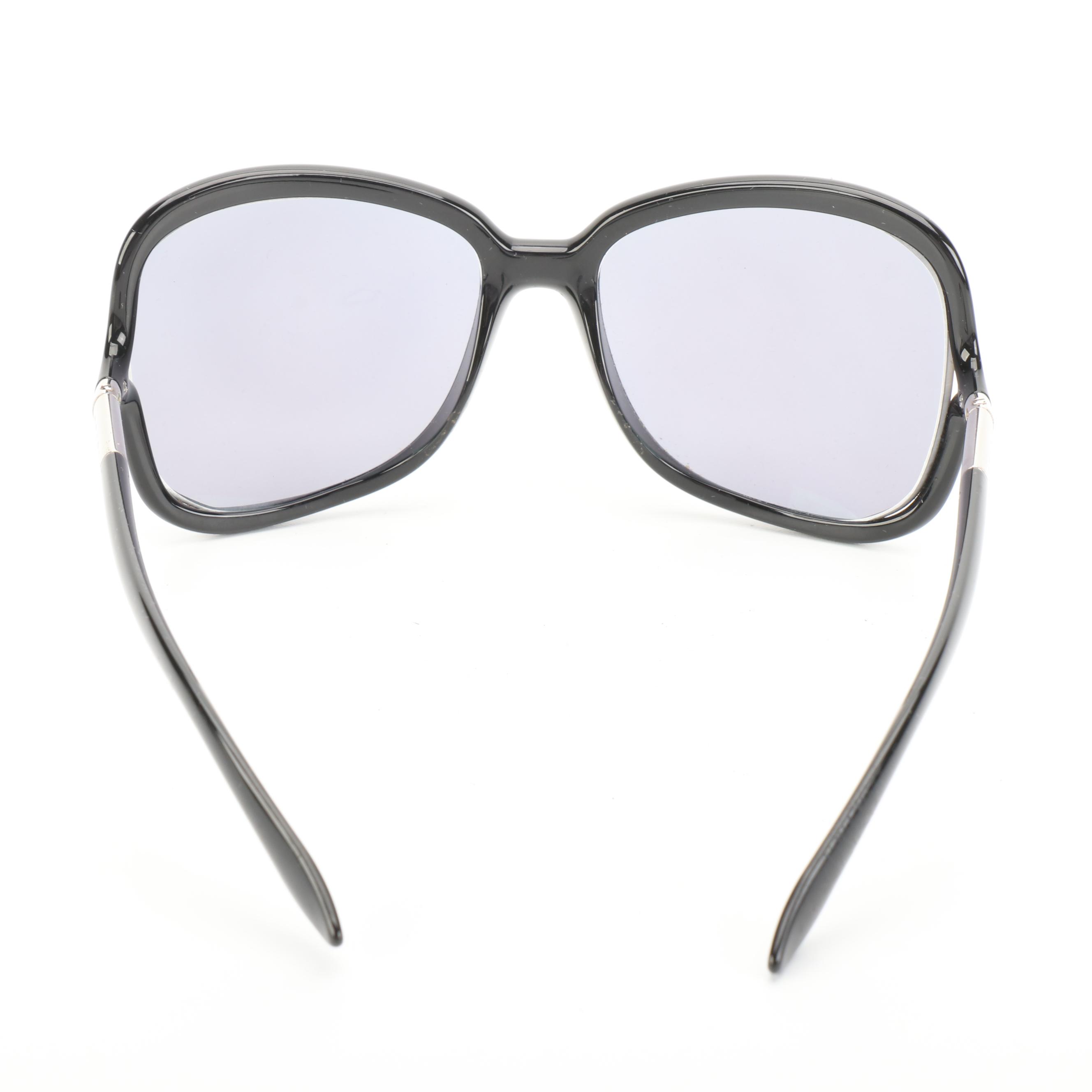 Prada Sunglasses SPR28L Oversized Butterfly Black Frame Grey Lenses with Case