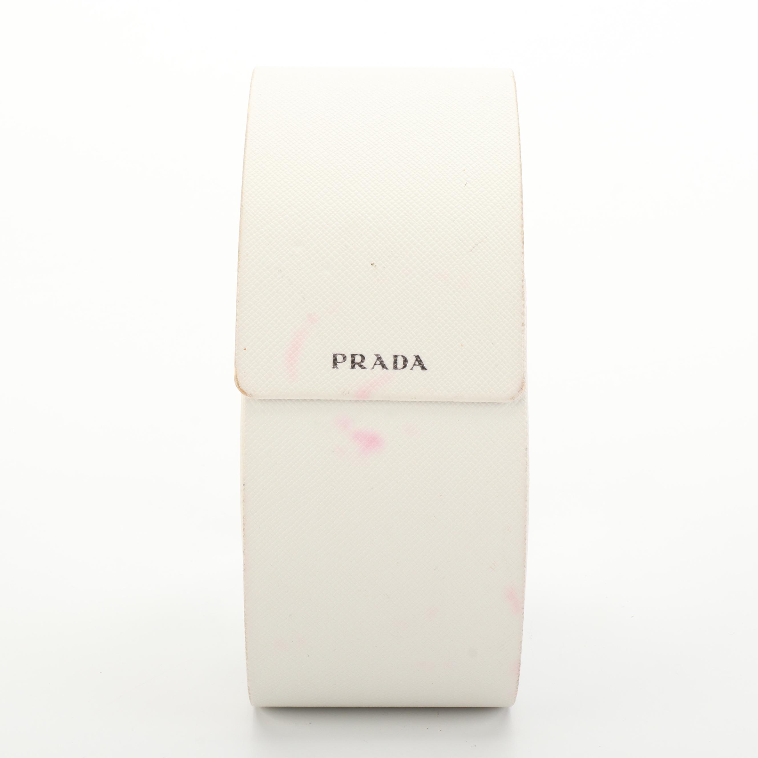 Prada Sunglasses SPR28L Oversized Butterfly Black Frame Grey Lenses with Case