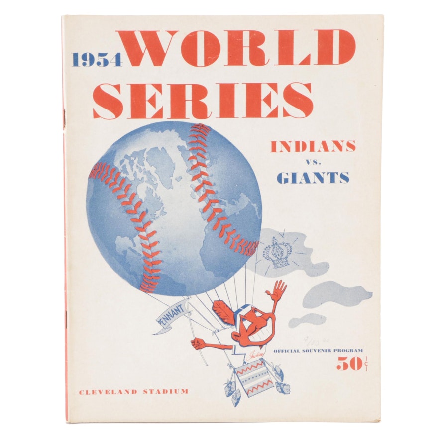 1954 Cleveland Indians vs. New York Giants World Series Baseball Program