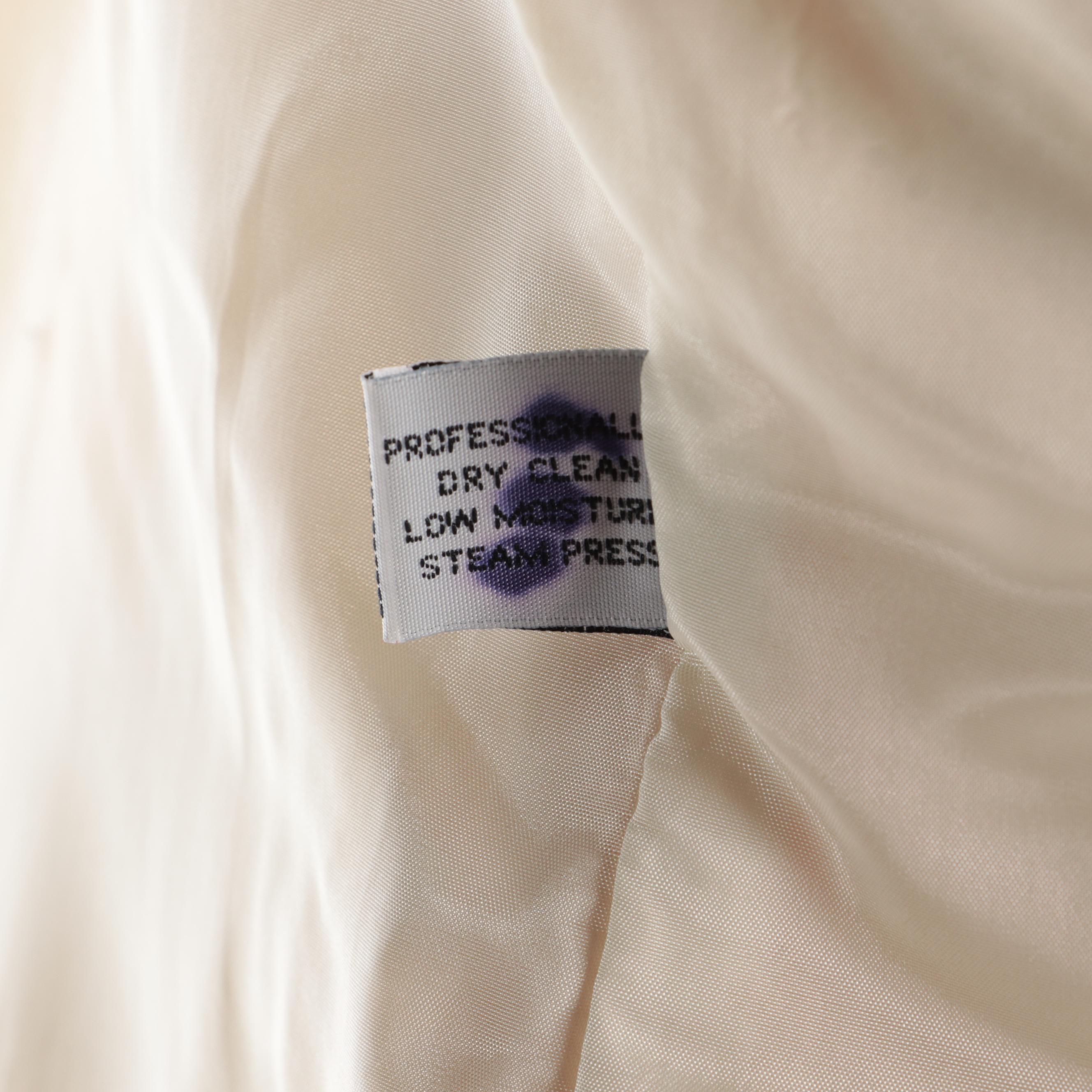 Christian Dior Skirt Suit in Ivory Wool with Embellished Pocket Trim