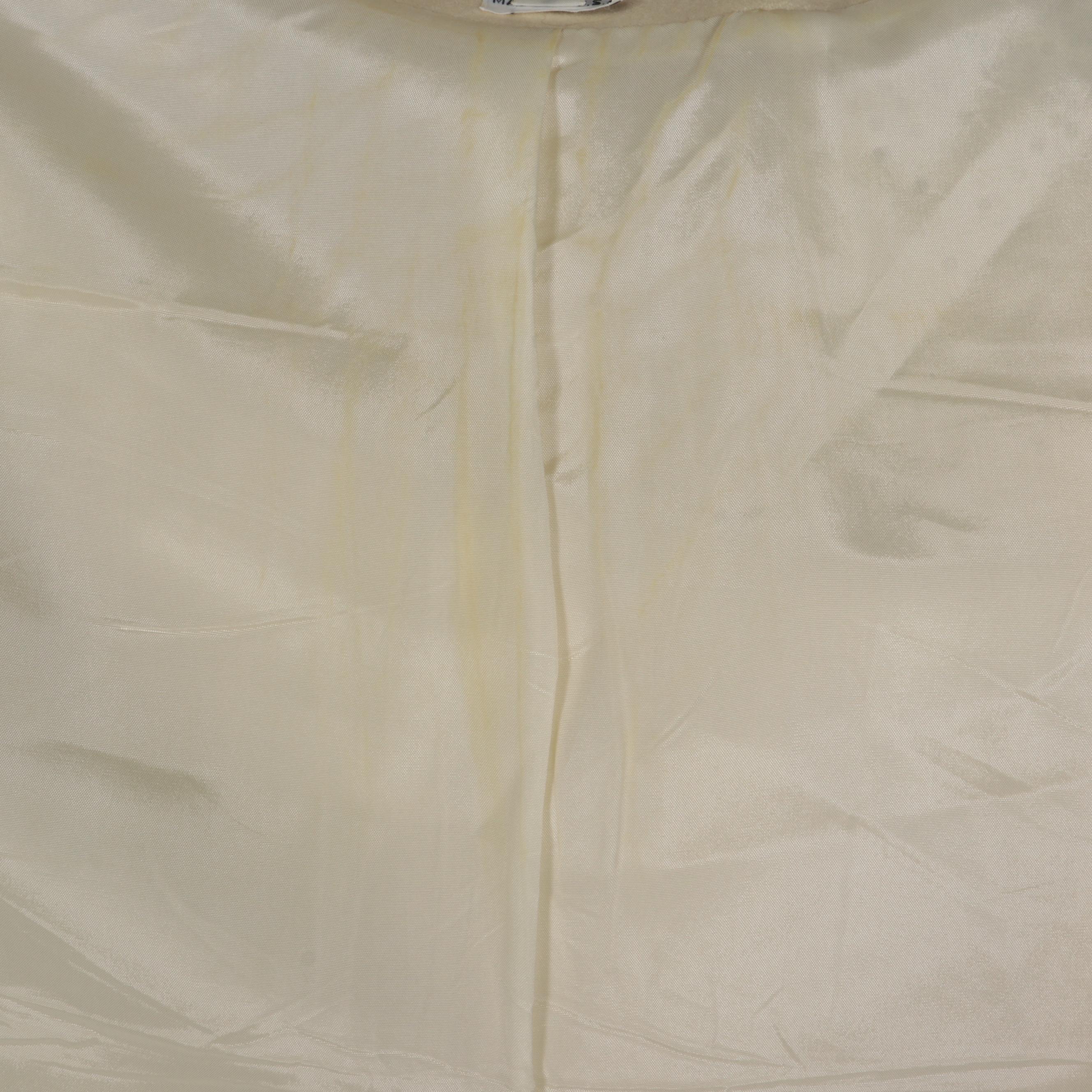 Christian Dior Skirt Suit in Ivory Wool with Embellished Pocket Trim