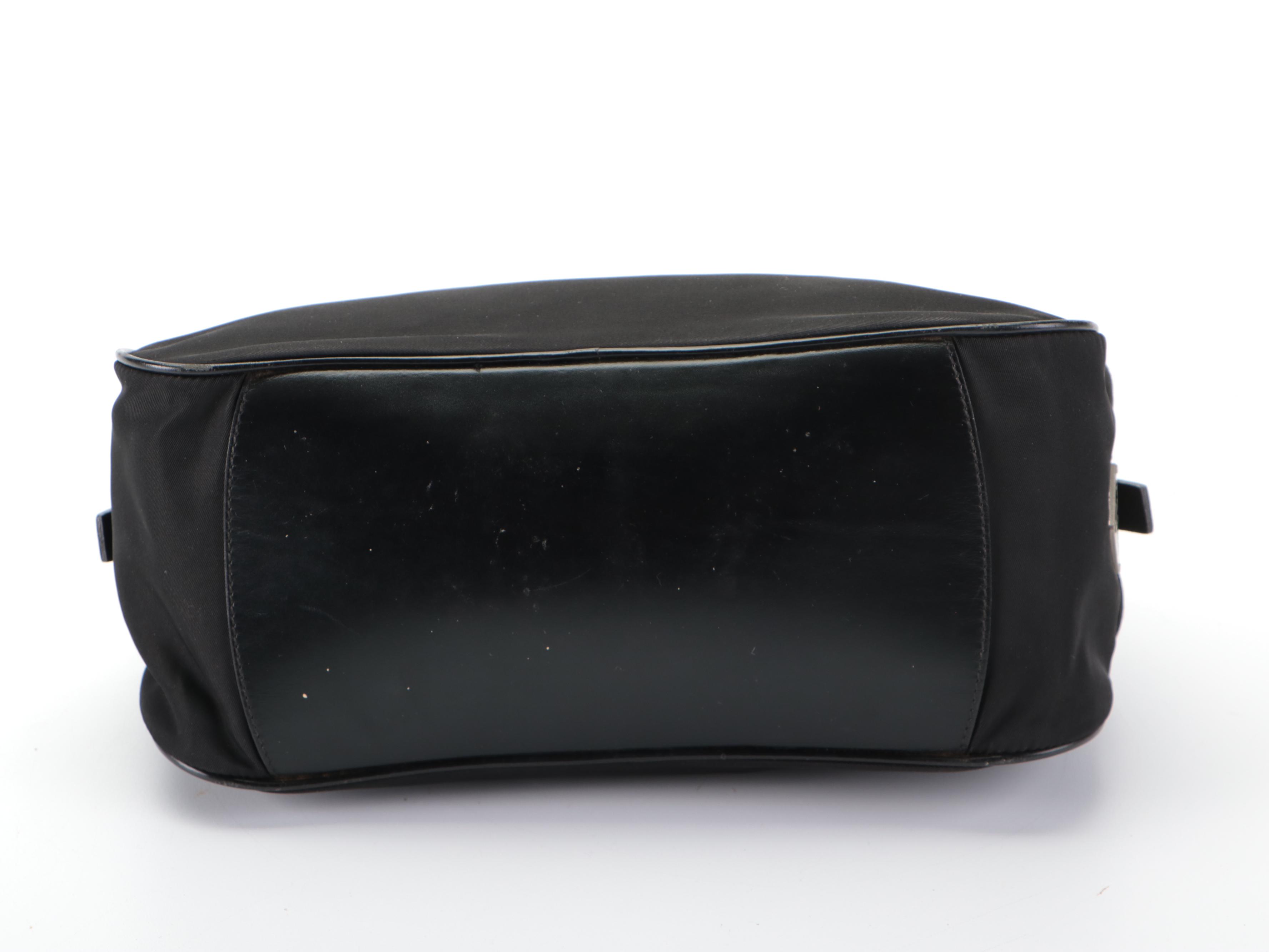 Prada Boston Bag in Black Tessuto Nylon and Leather