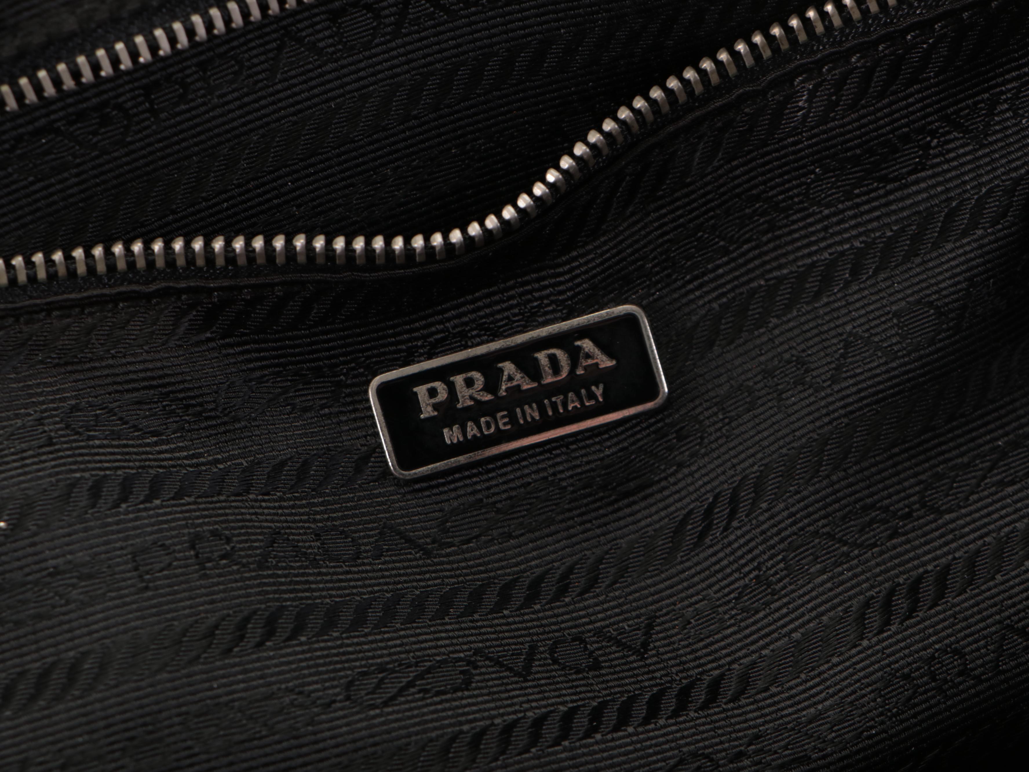 Prada Boston Bag in Black Tessuto Nylon and Leather