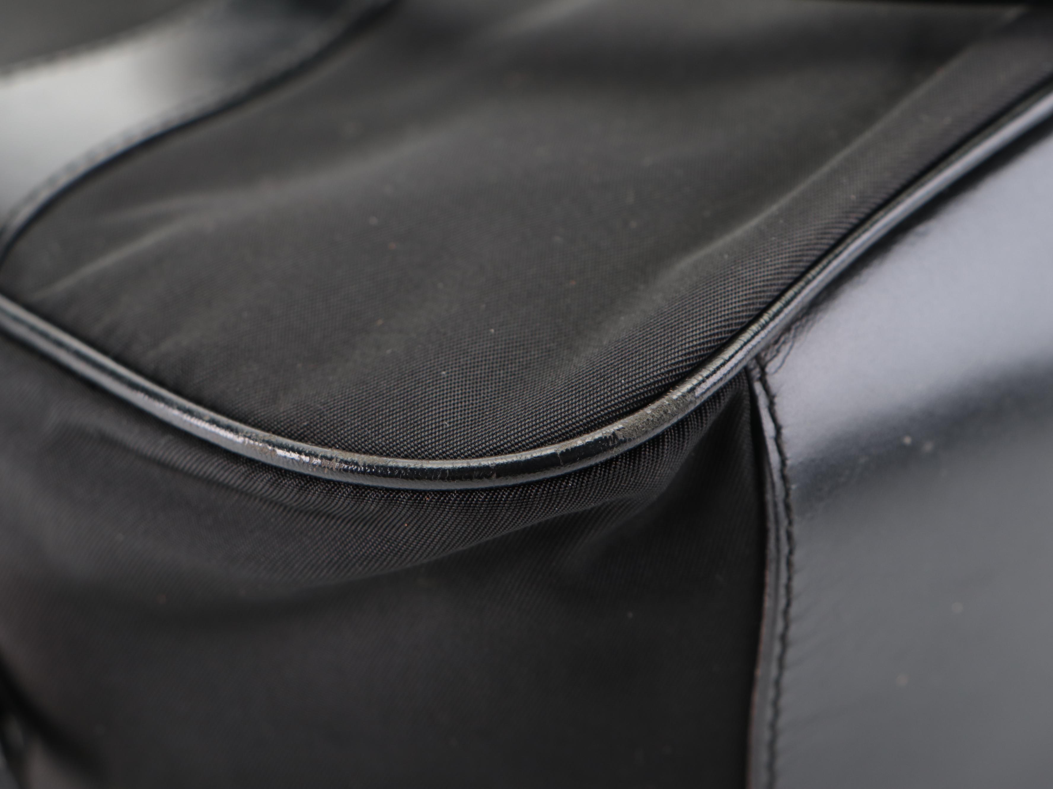 Prada Boston Bag in Black Tessuto Nylon and Leather