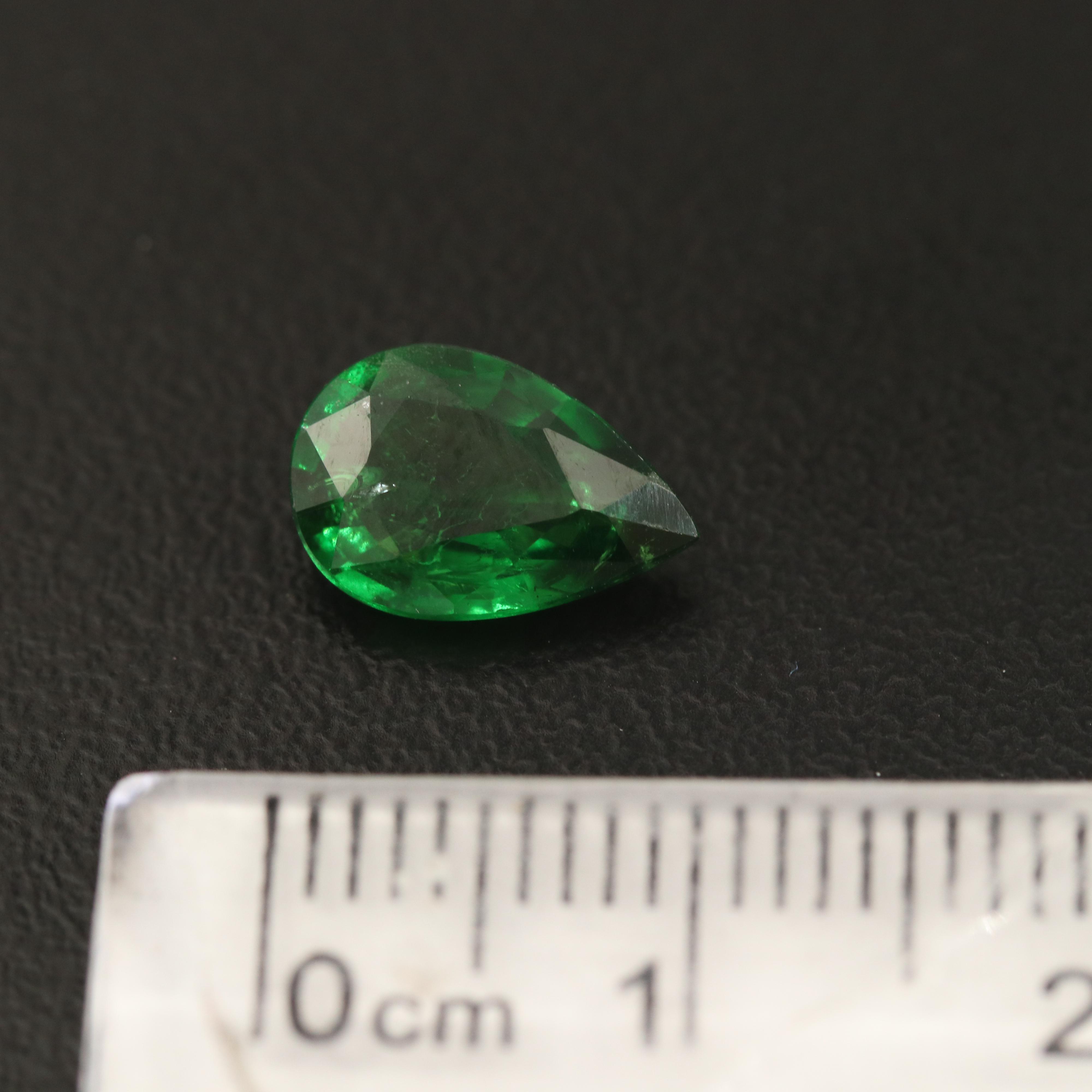Loose 1.83 CT Pear Faceted Tsavorite Garent