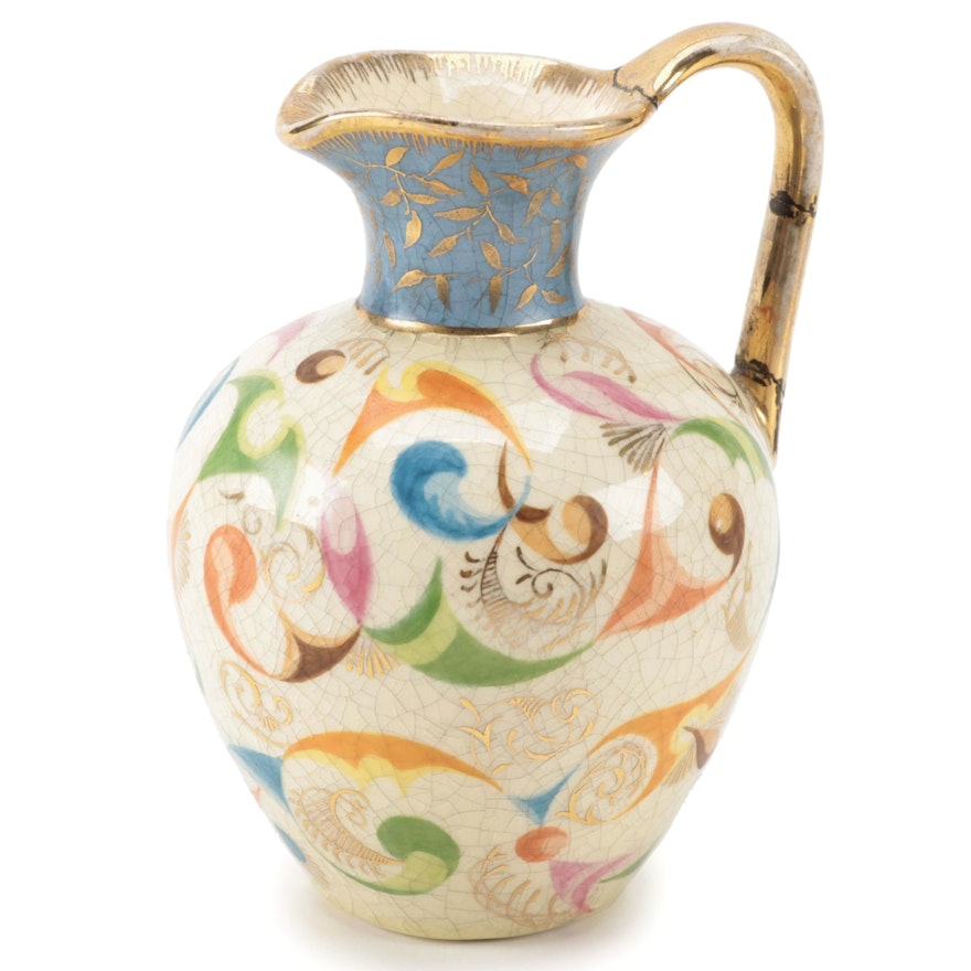 Cincinnati Art Pottery Hungarian Faience Ceramic Creamer, Late 19th Century