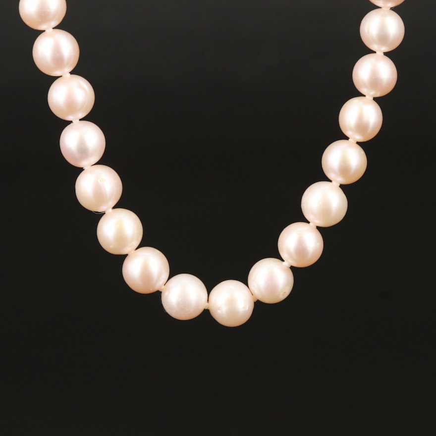 Pearl Necklace with 14K Clasp