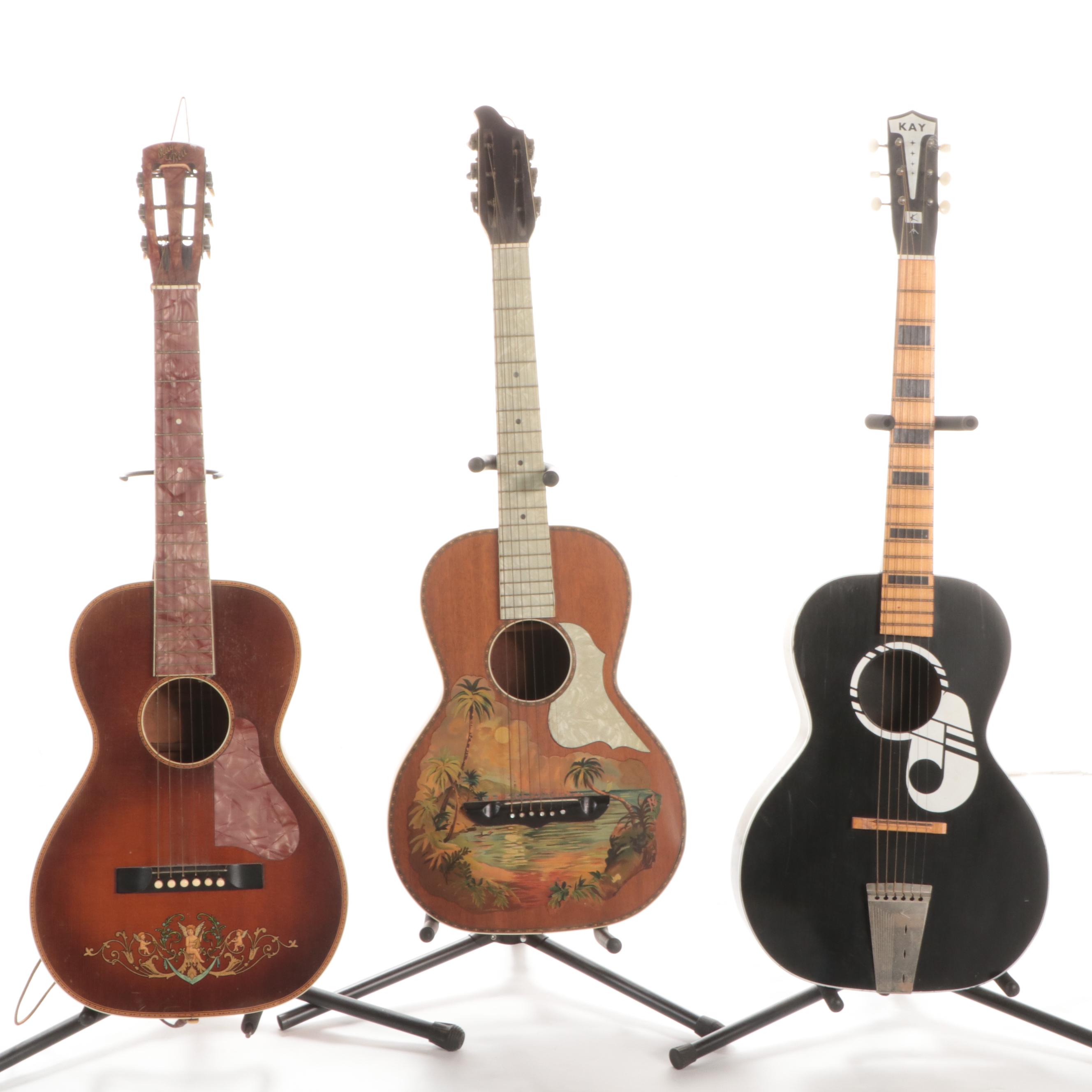 Stromberg-Voisinet, Kay, Slingerland "May Bell" Acoustic Guitars with Cases