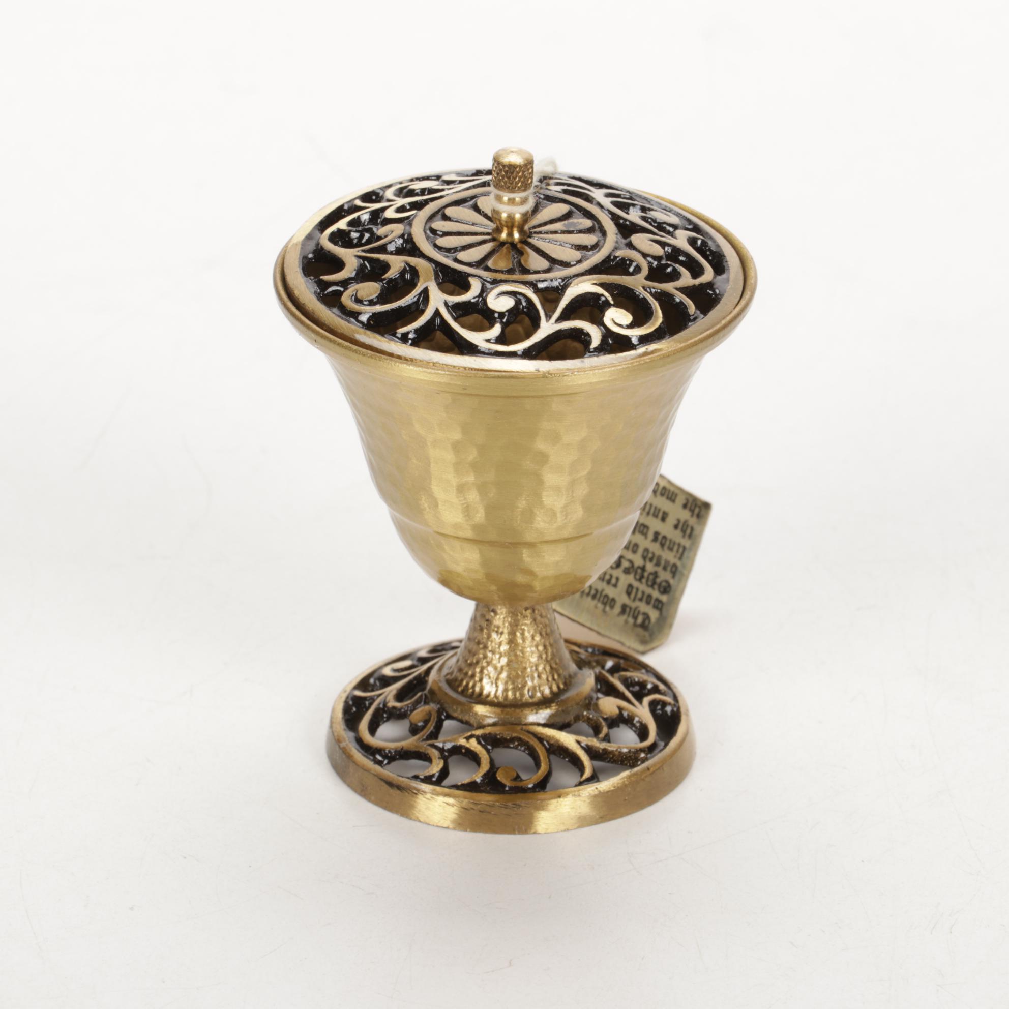 Oppenheim Handcrafted Israeli Brass Havdalah Set and Mezuzah Case