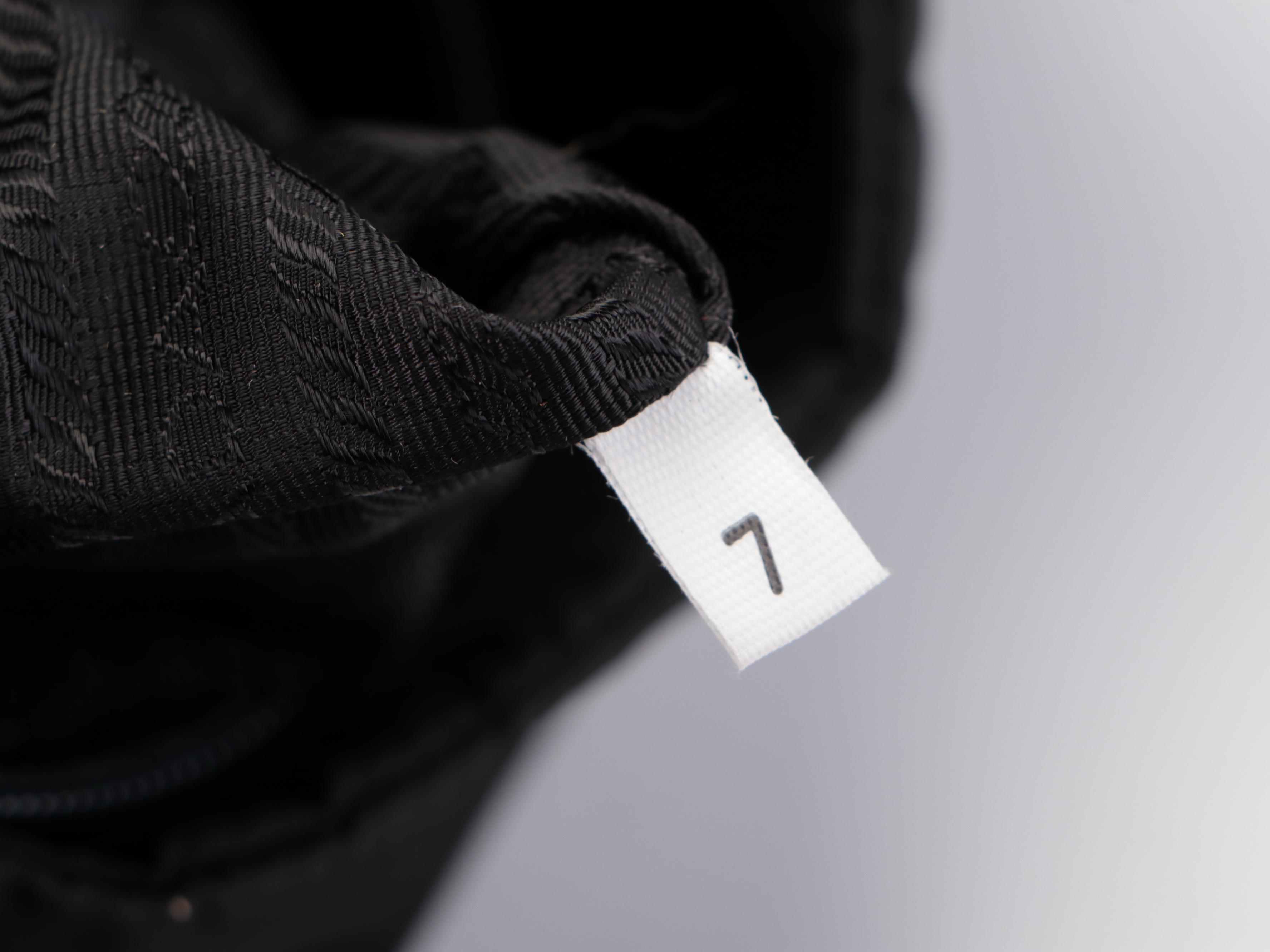 Prada Small Shoulder Bag in Black Nylon Tessuto with Hinged Composite Handle