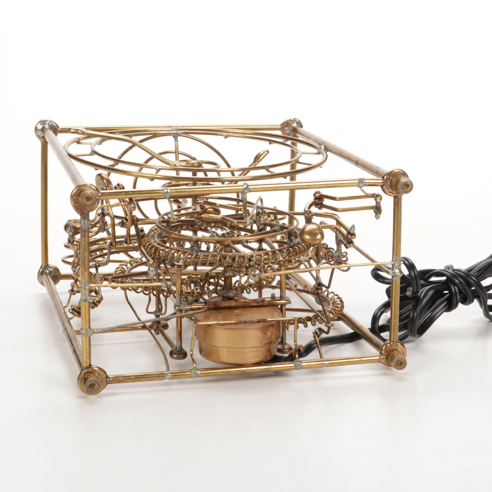 Gordon Bradt for Kinetico Studios "Six Man" Brass Kinetic Sculpture Clock