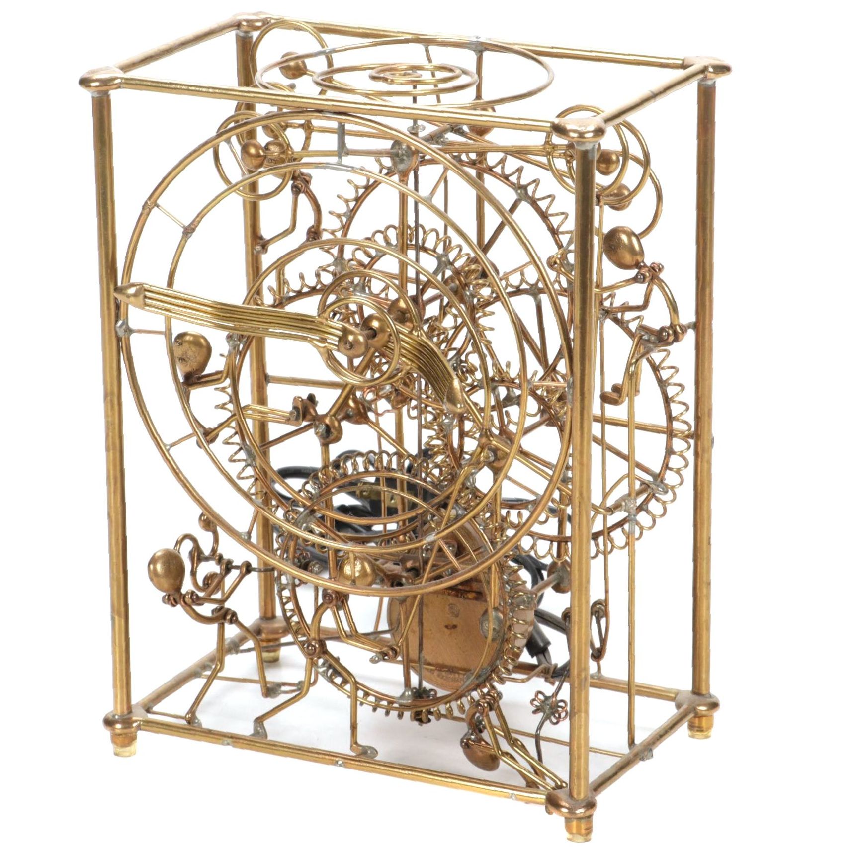 Gordon Bradt for Kinetico Studios "Six Man" Brass Kinetic Sculpture Clock