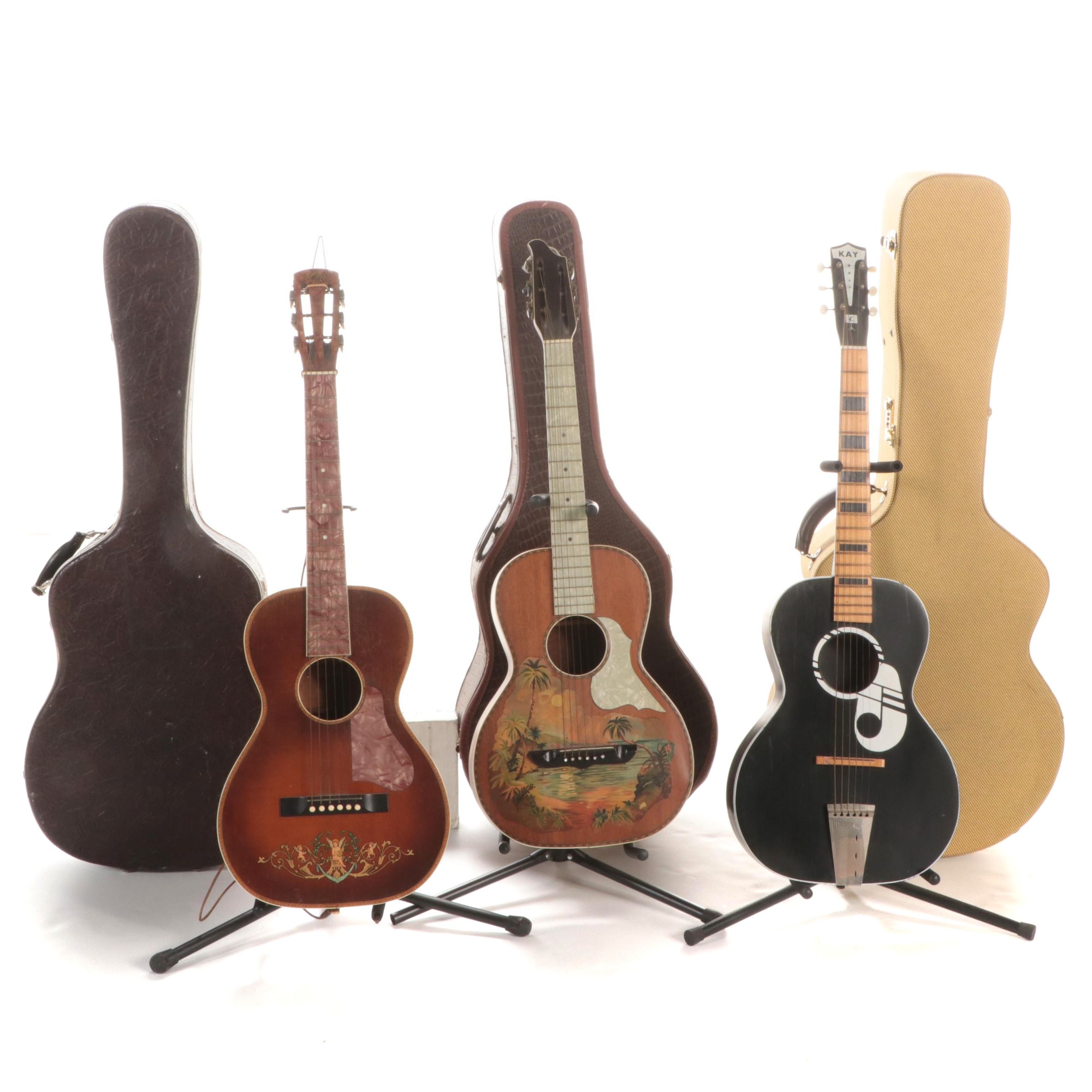 Stromberg-Voisinet, Kay, Slingerland "May Bell" Acoustic Guitars with Cases