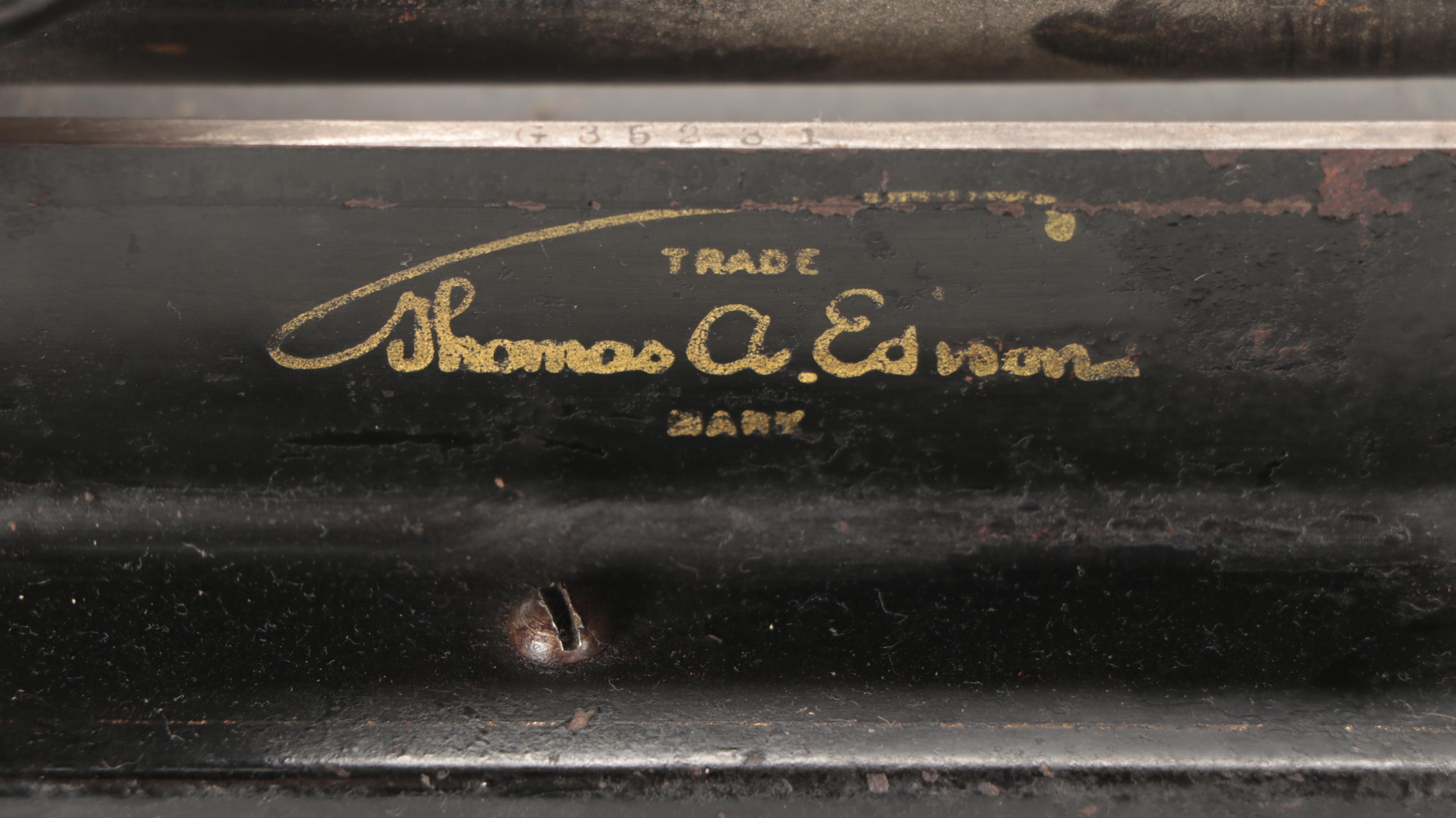 Thomas A. Edison "GEM" Phonograph Record Player with Cylinder Records