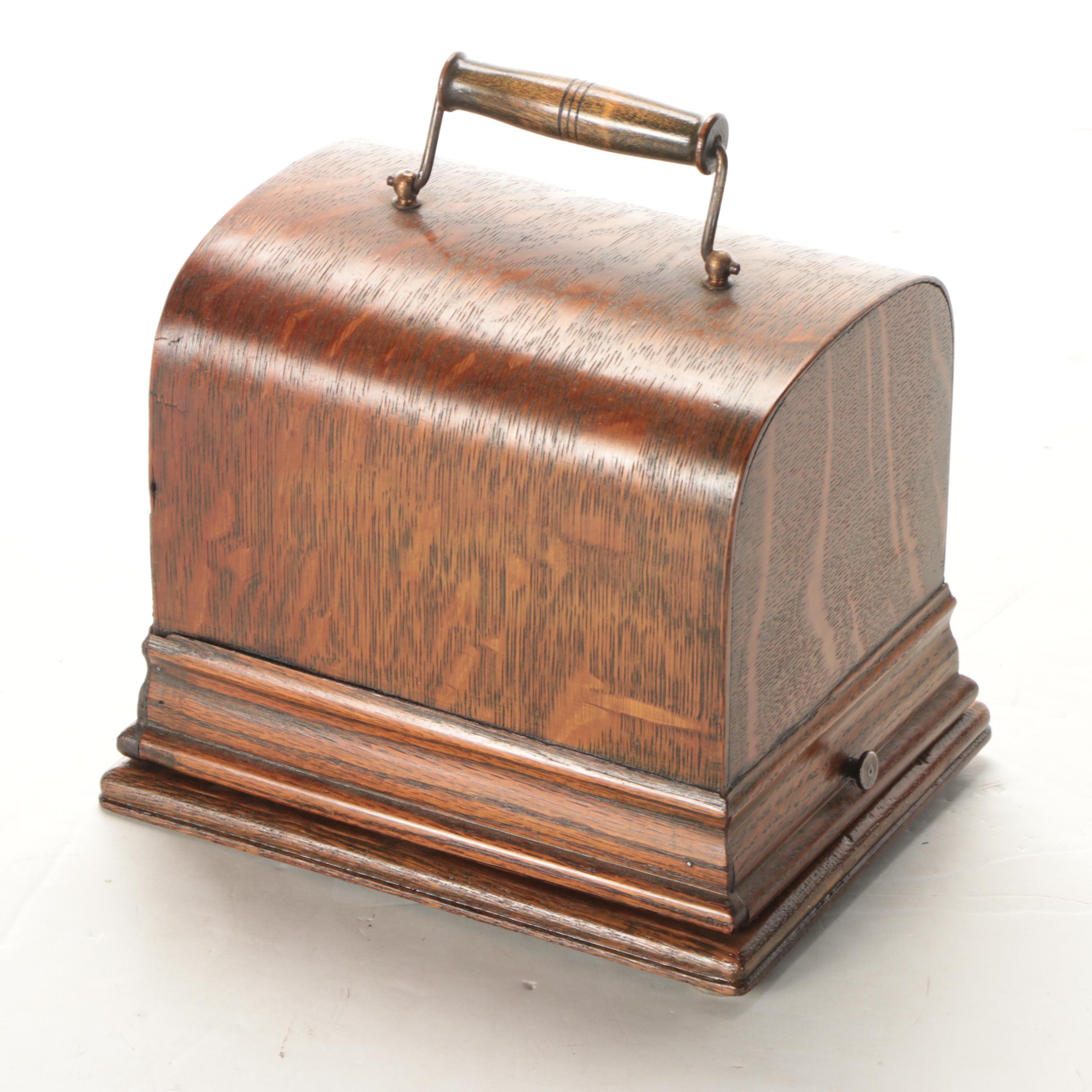 Thomas A. Edison "GEM" Phonograph Record Player with Cylinder Records