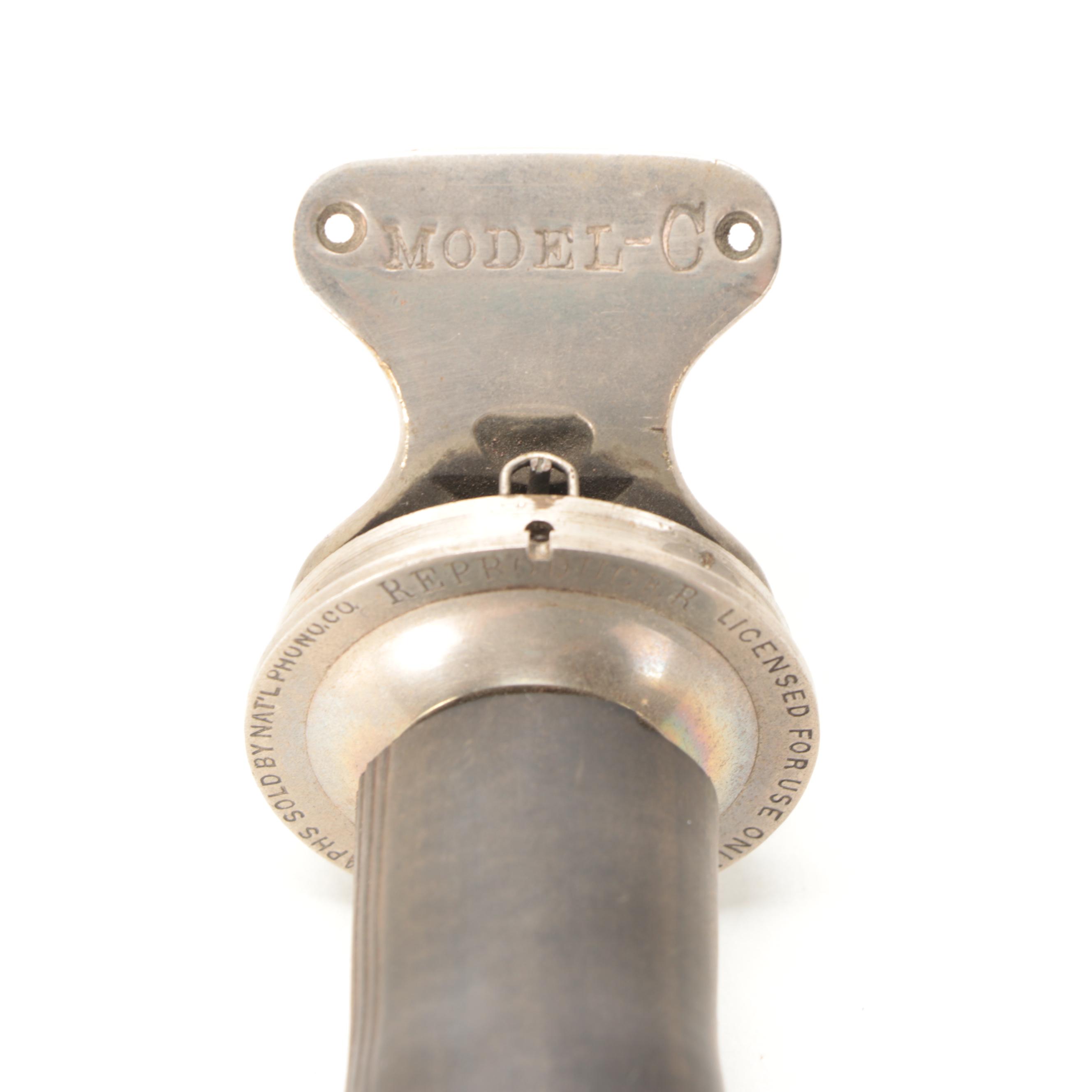 Edison Standard Phonograph Model C Player with Edison Cylinder Records