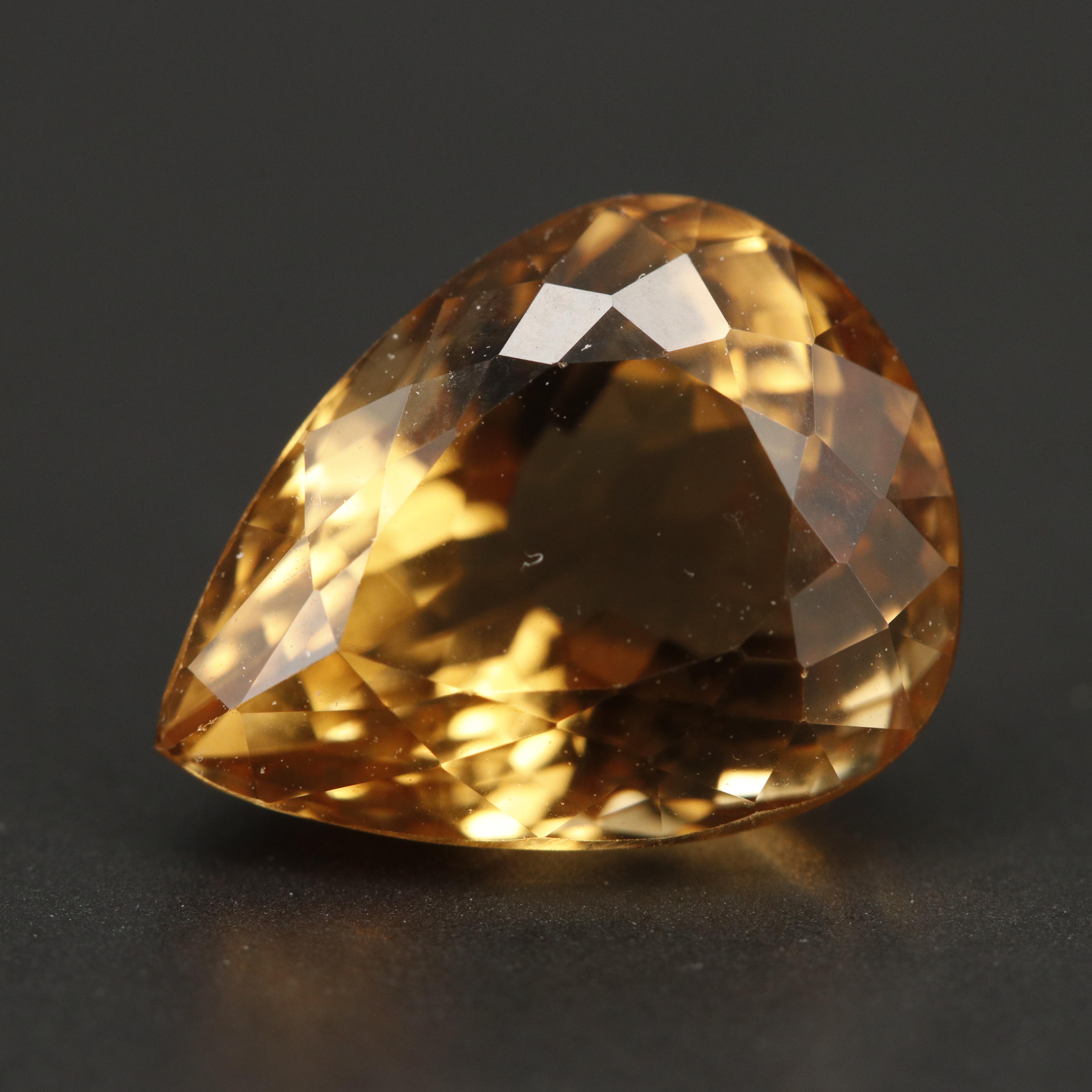 Loose 6.20 CT Pear Faceted Heliodor