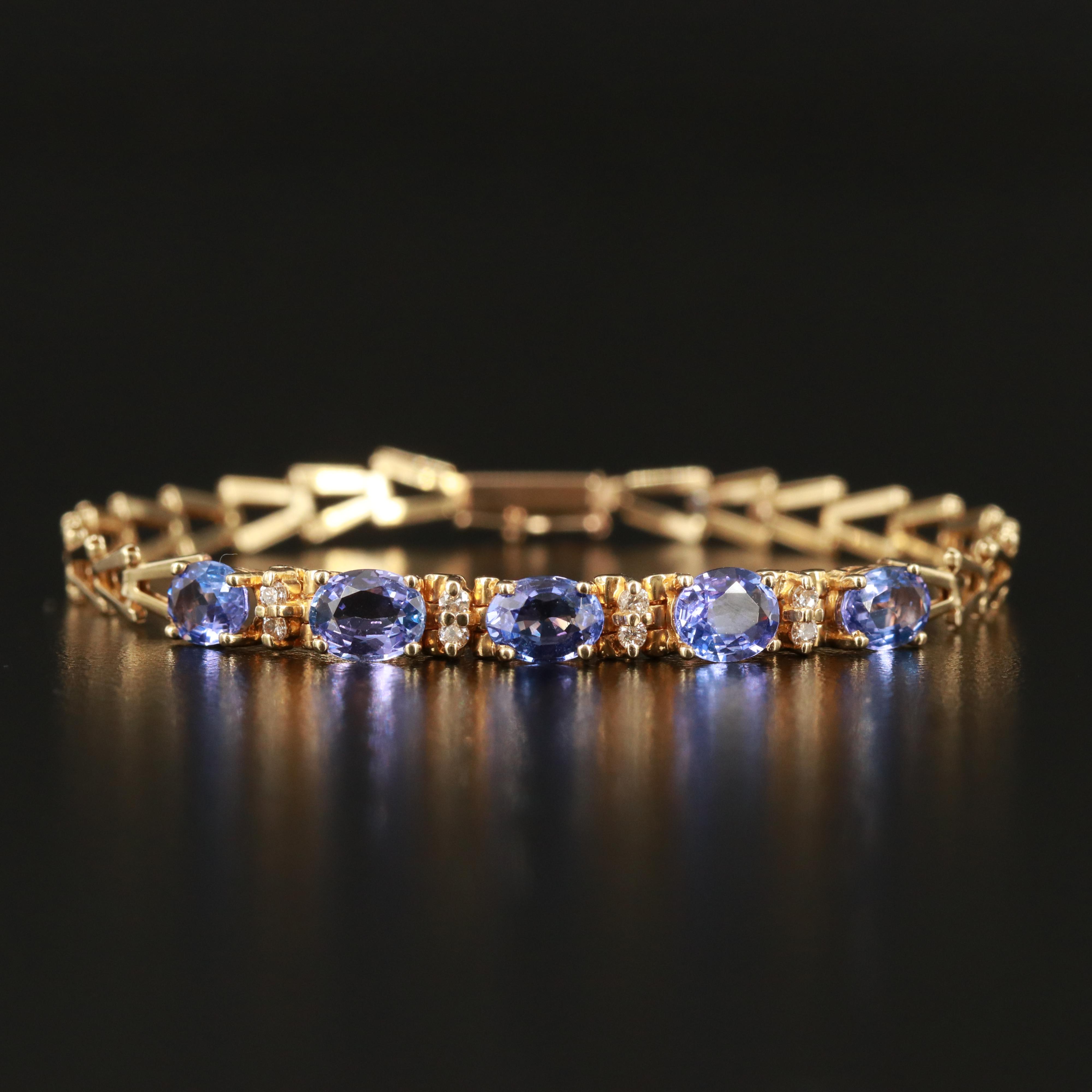 14K Tanzanite and Diamond Bracelet