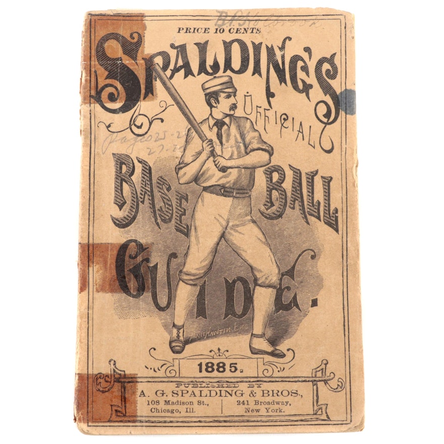 1885 "Spalding's Official Base Ball Guide" Published by A.G. Spalding & Bros.