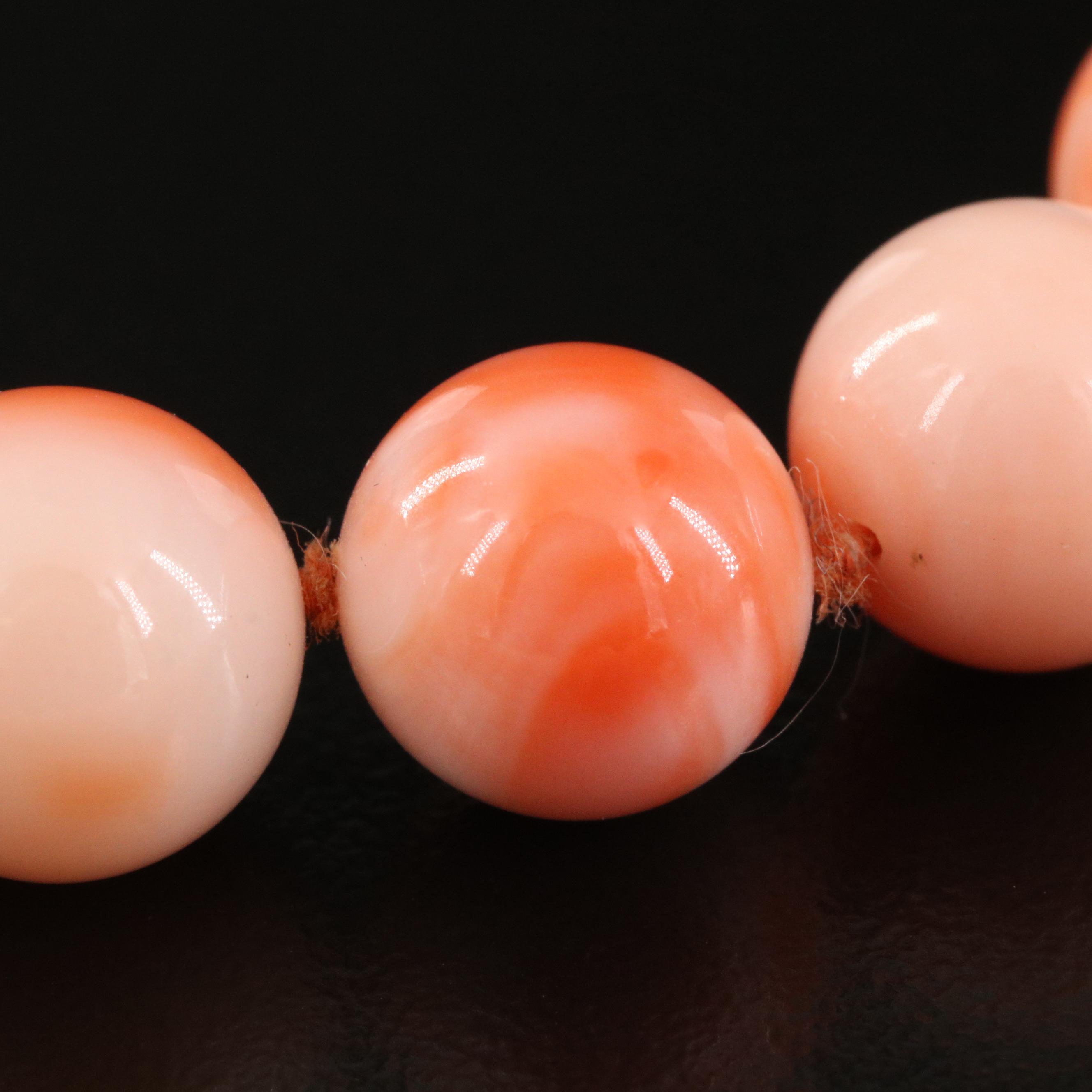 Opera Length Coral Bead Necklace