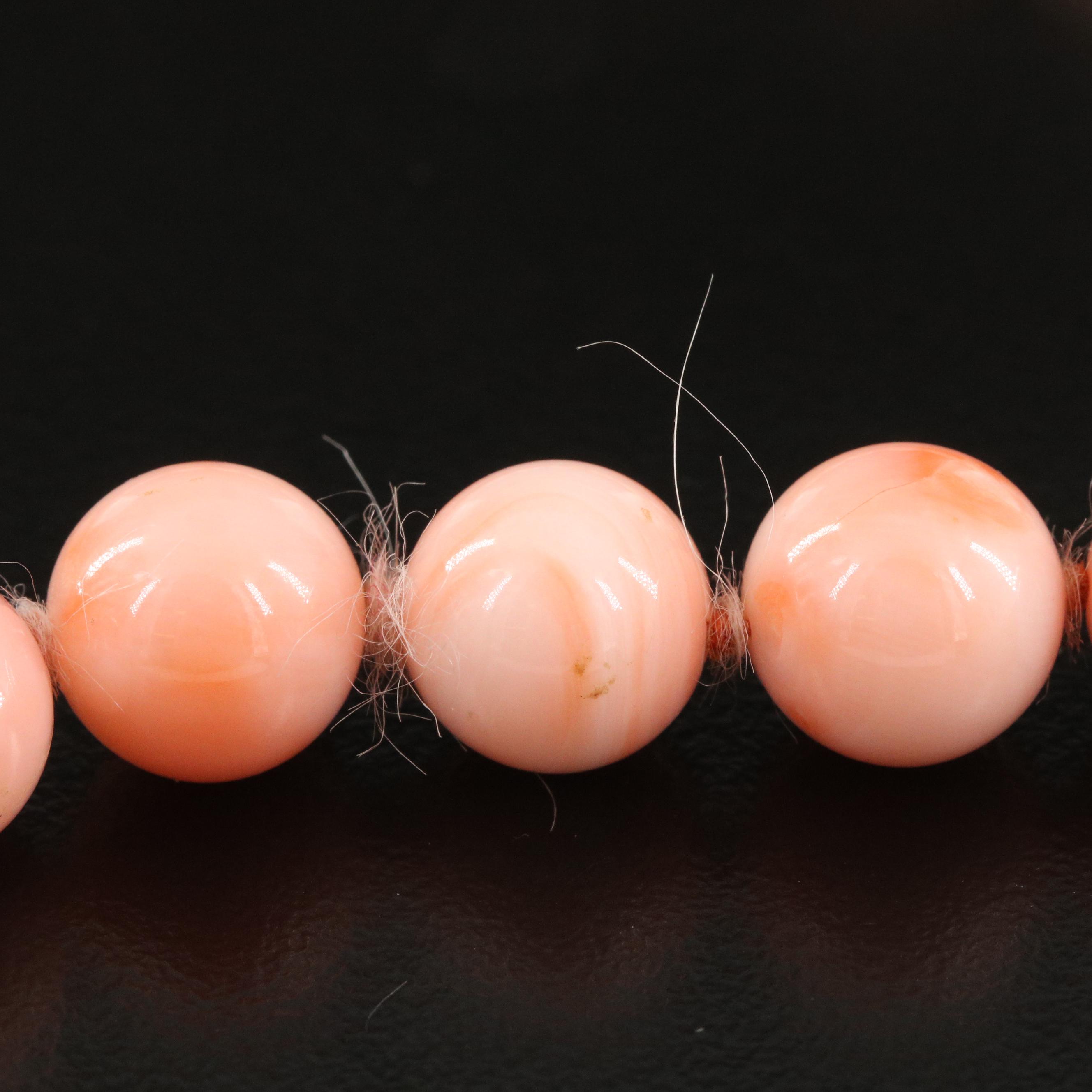 Opera Length Coral Bead Necklace