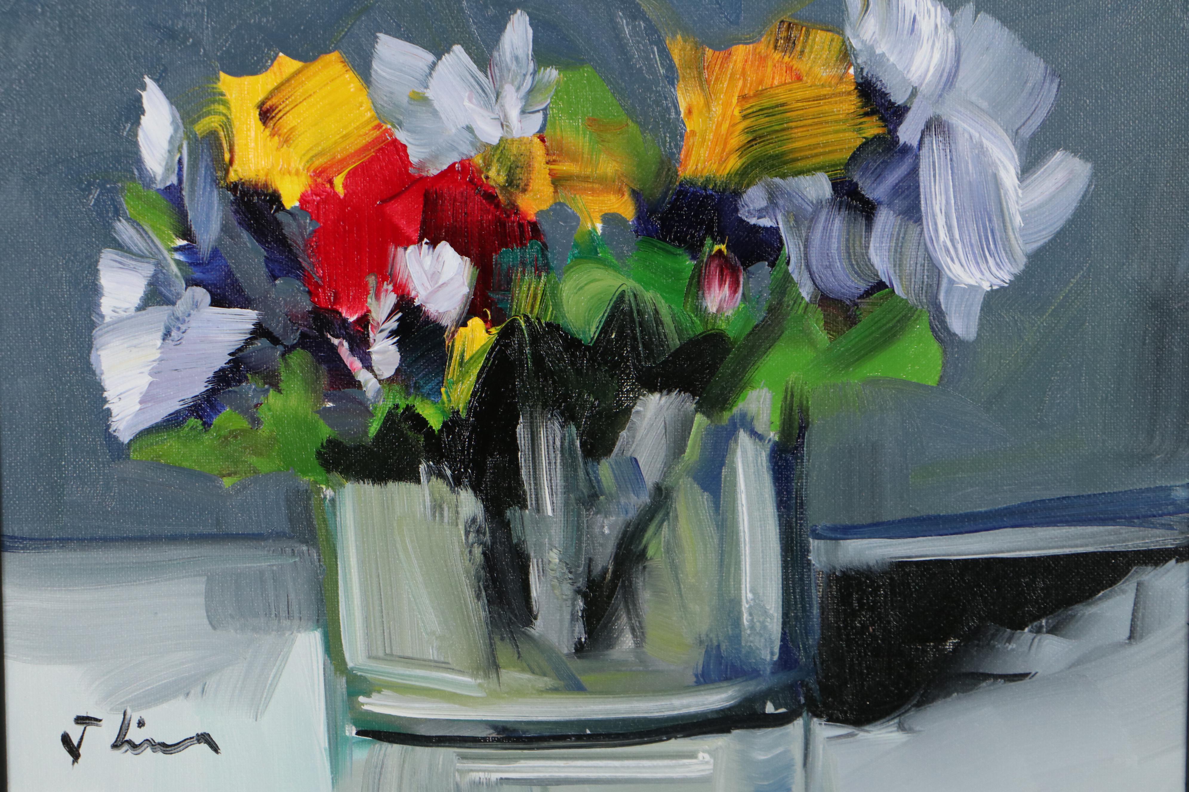 José M. Lima Floral Still Life Oil Painting, 2021