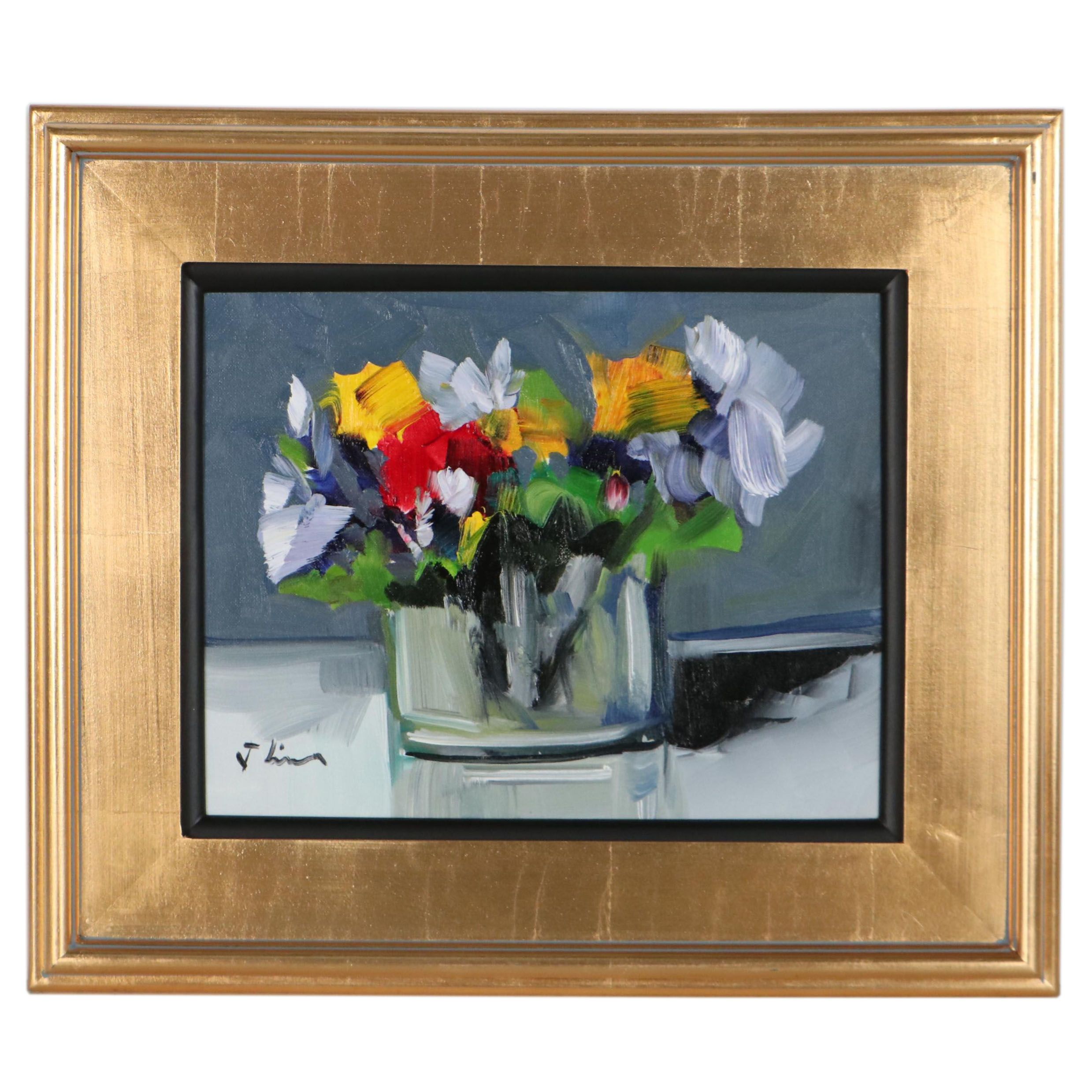José M. Lima Floral Still Life Oil Painting, 2021