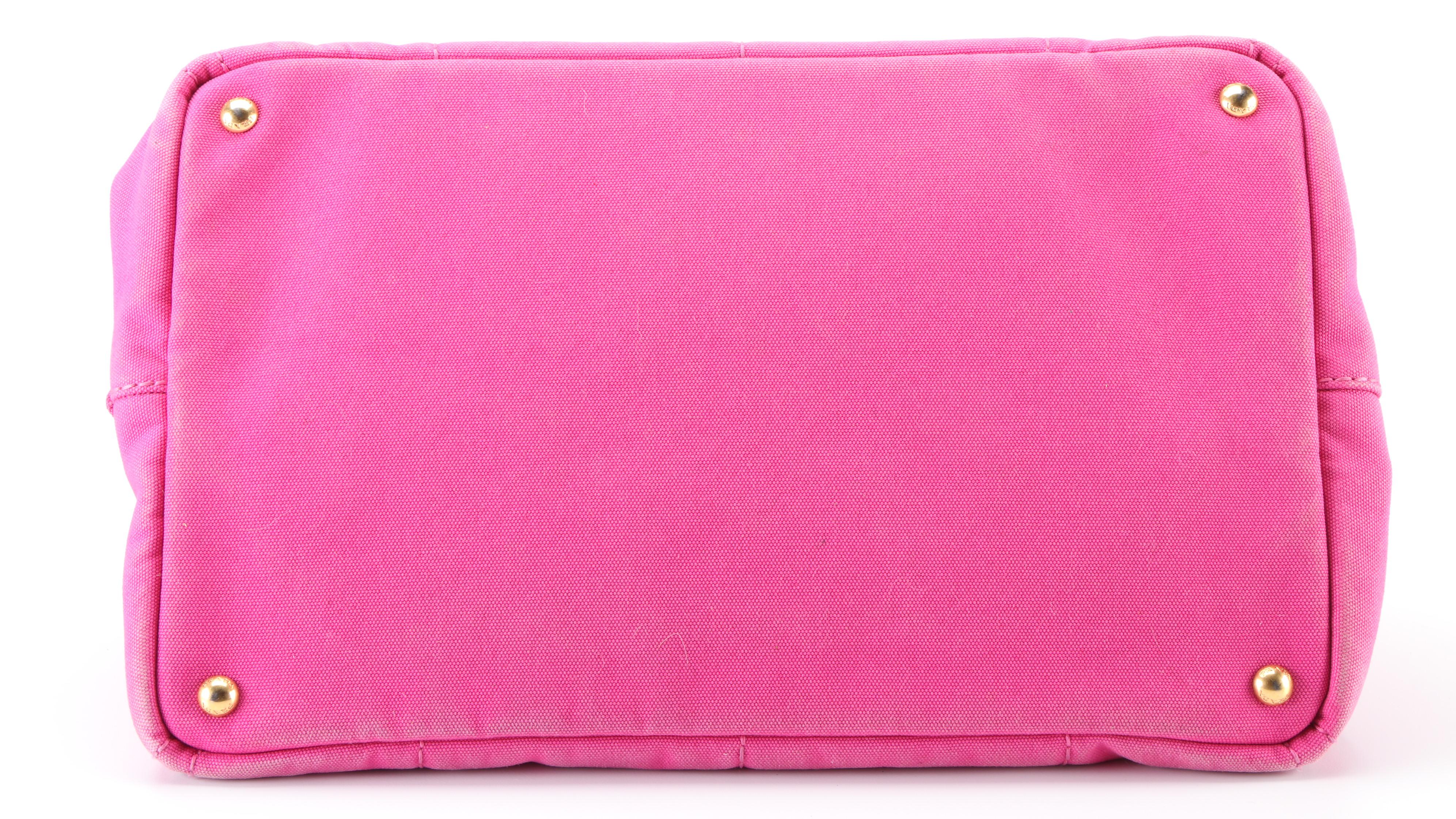 Prada Pink Canapa Canvas Tote Bag