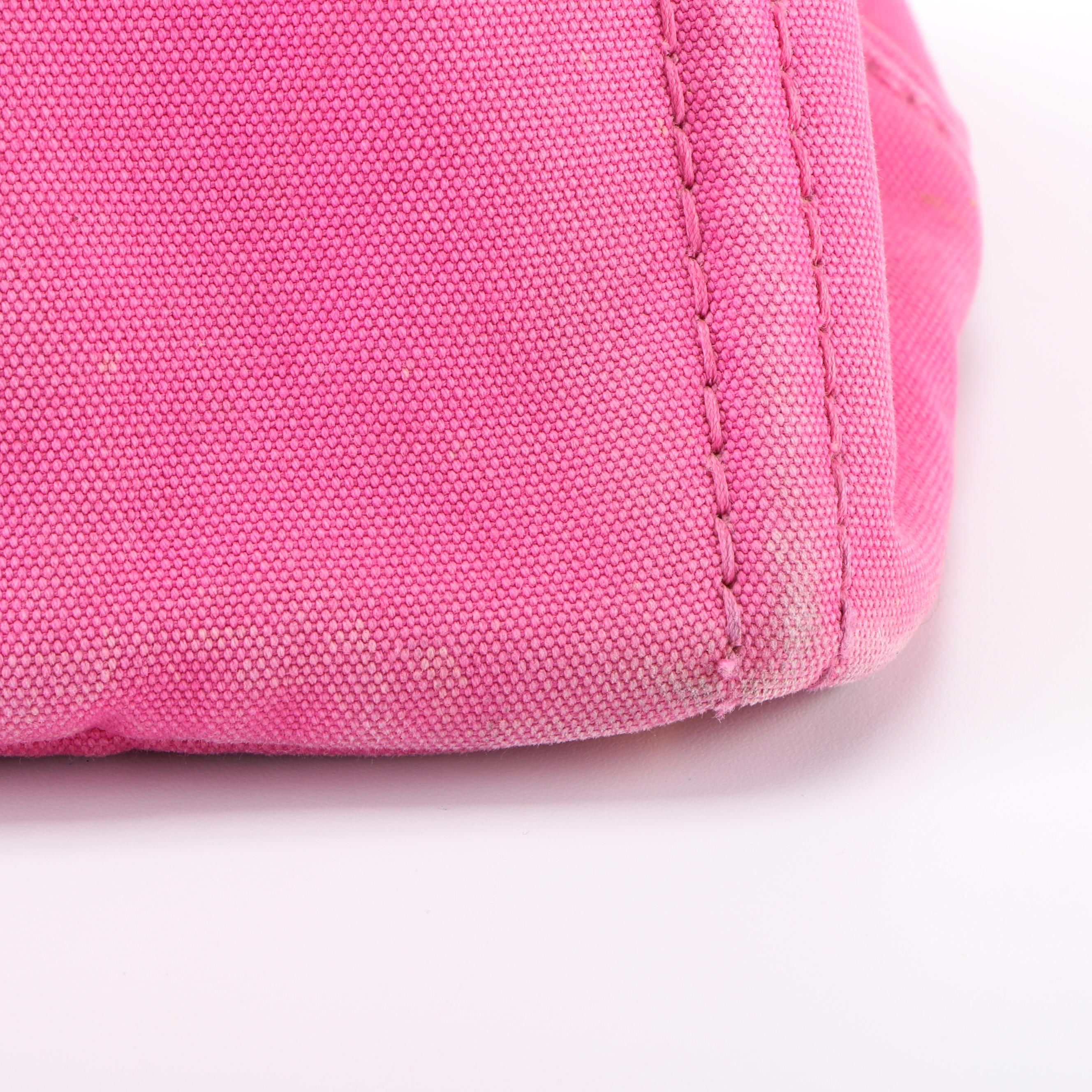 Prada Pink Canapa Canvas Tote Bag