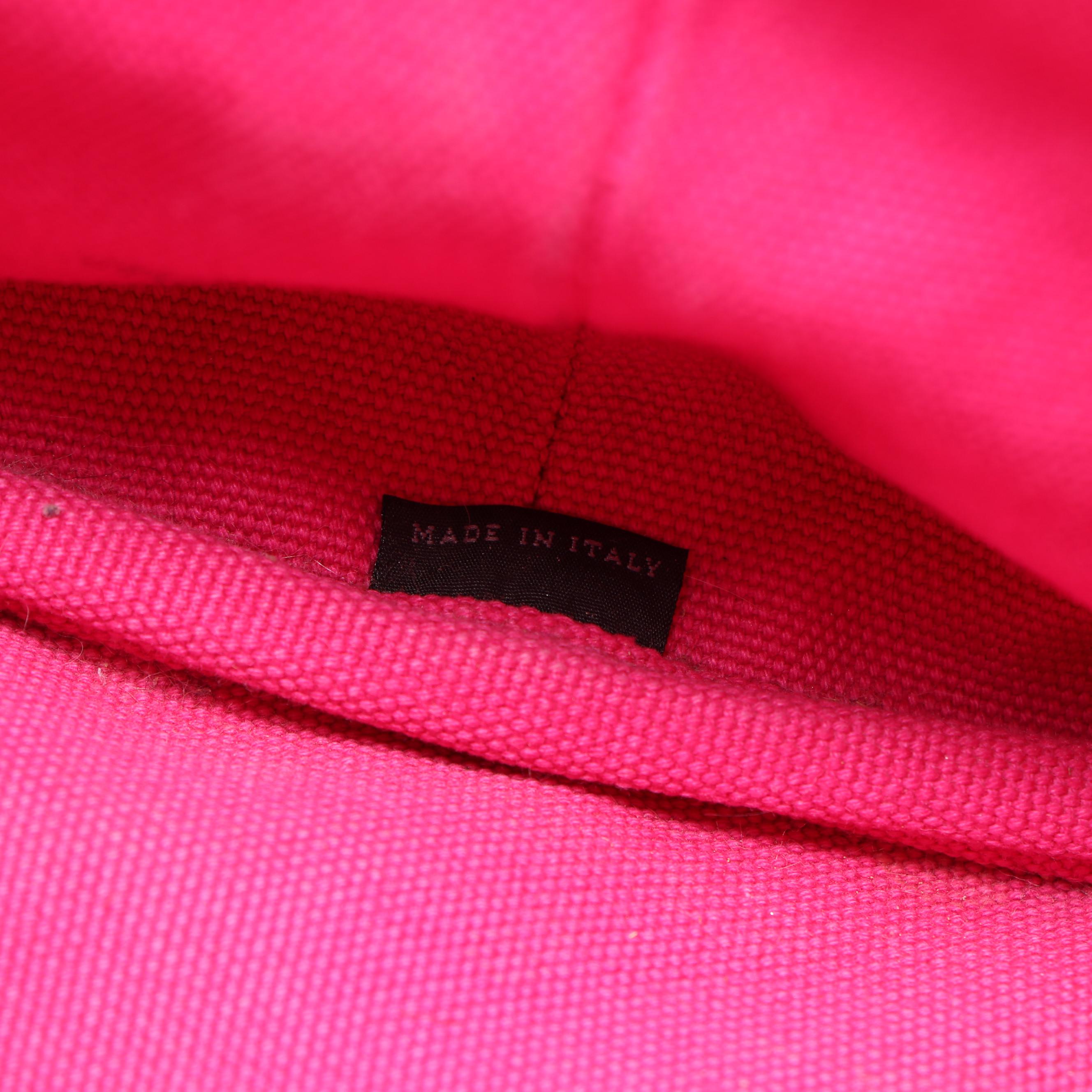 Prada Pink Canapa Canvas Tote Bag