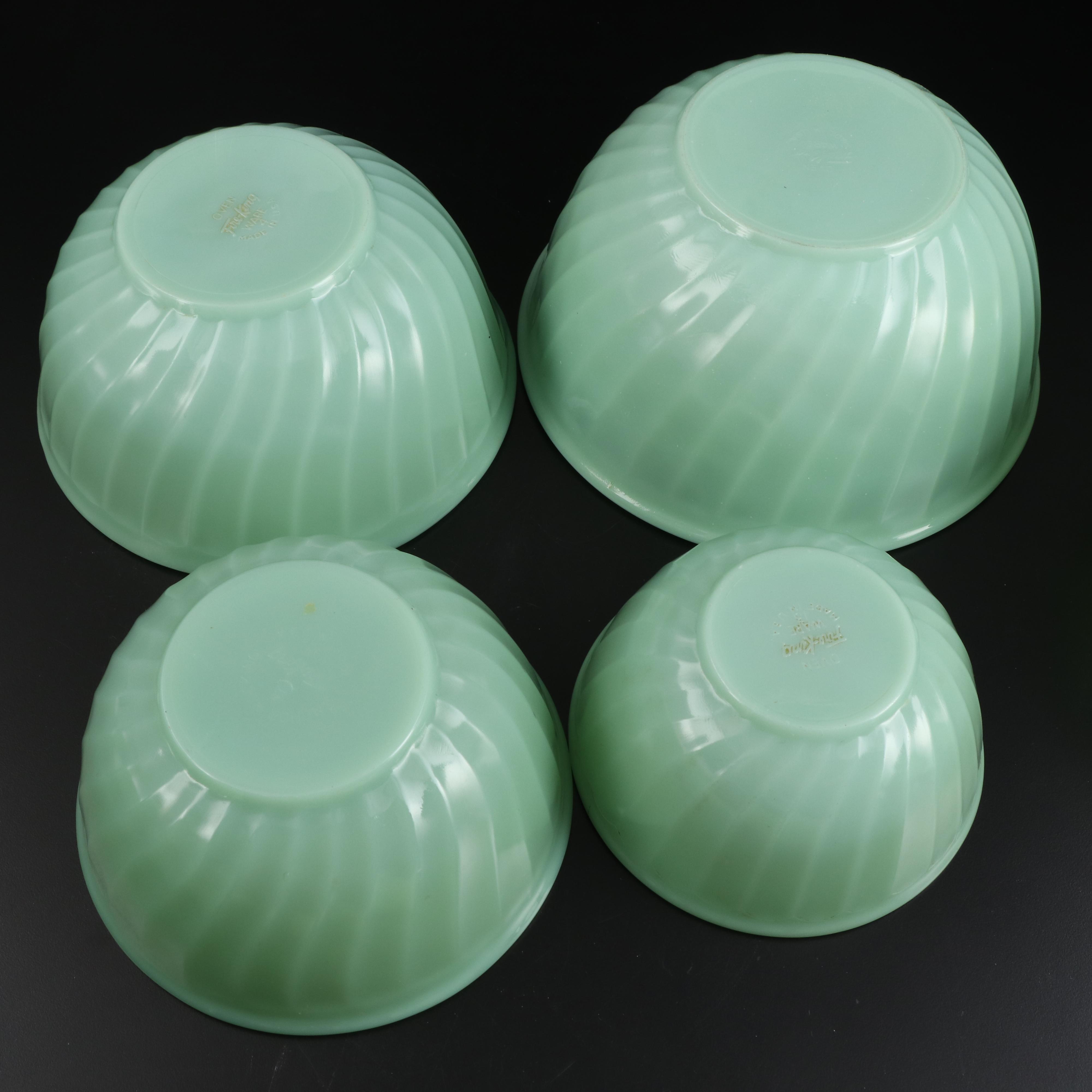 Jeanette Uranium Glass Jadeite Measuring Cups and Other Jadeite Serveware