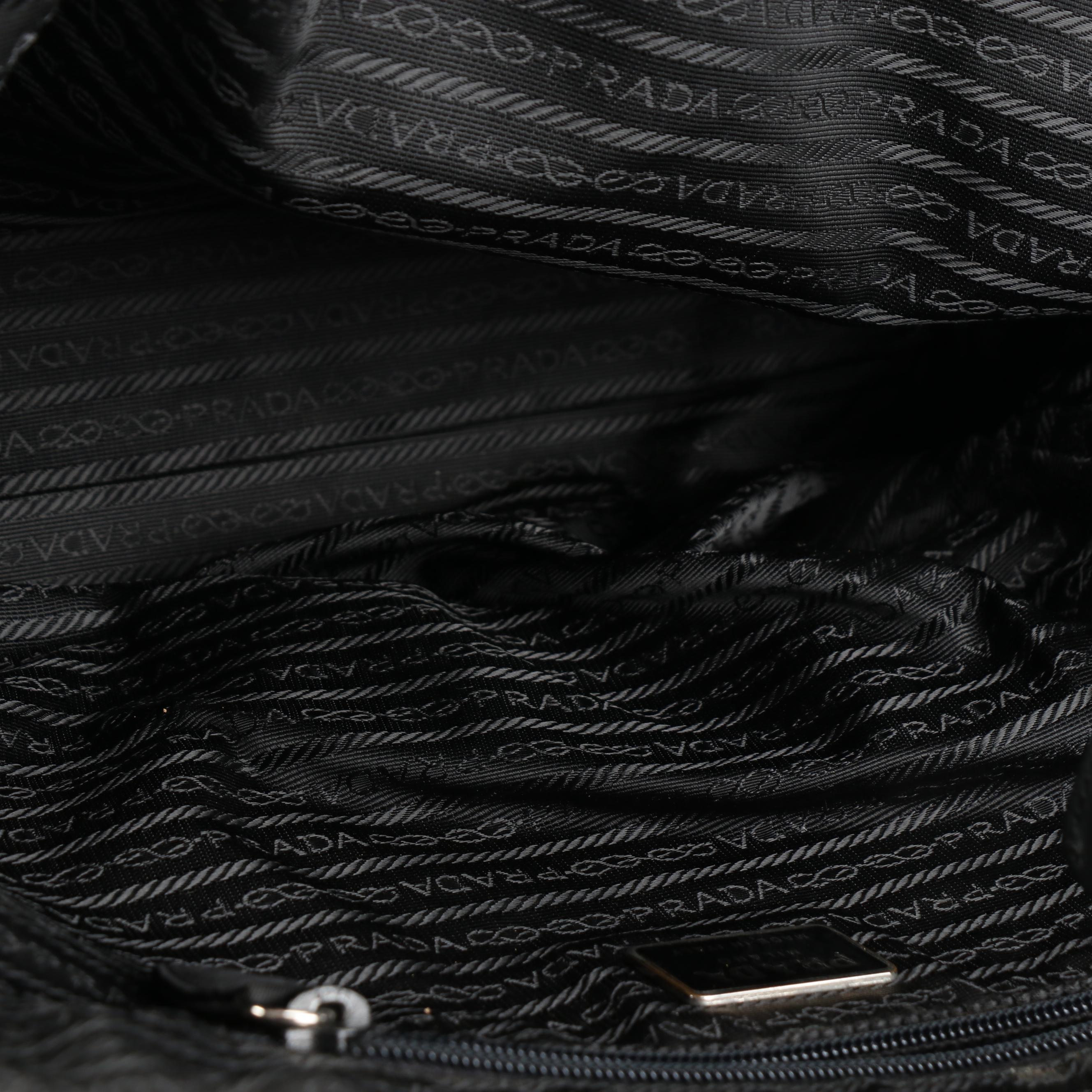 Prada Laptop Bag in Green Tessuto Nylon with Black Leather Trim