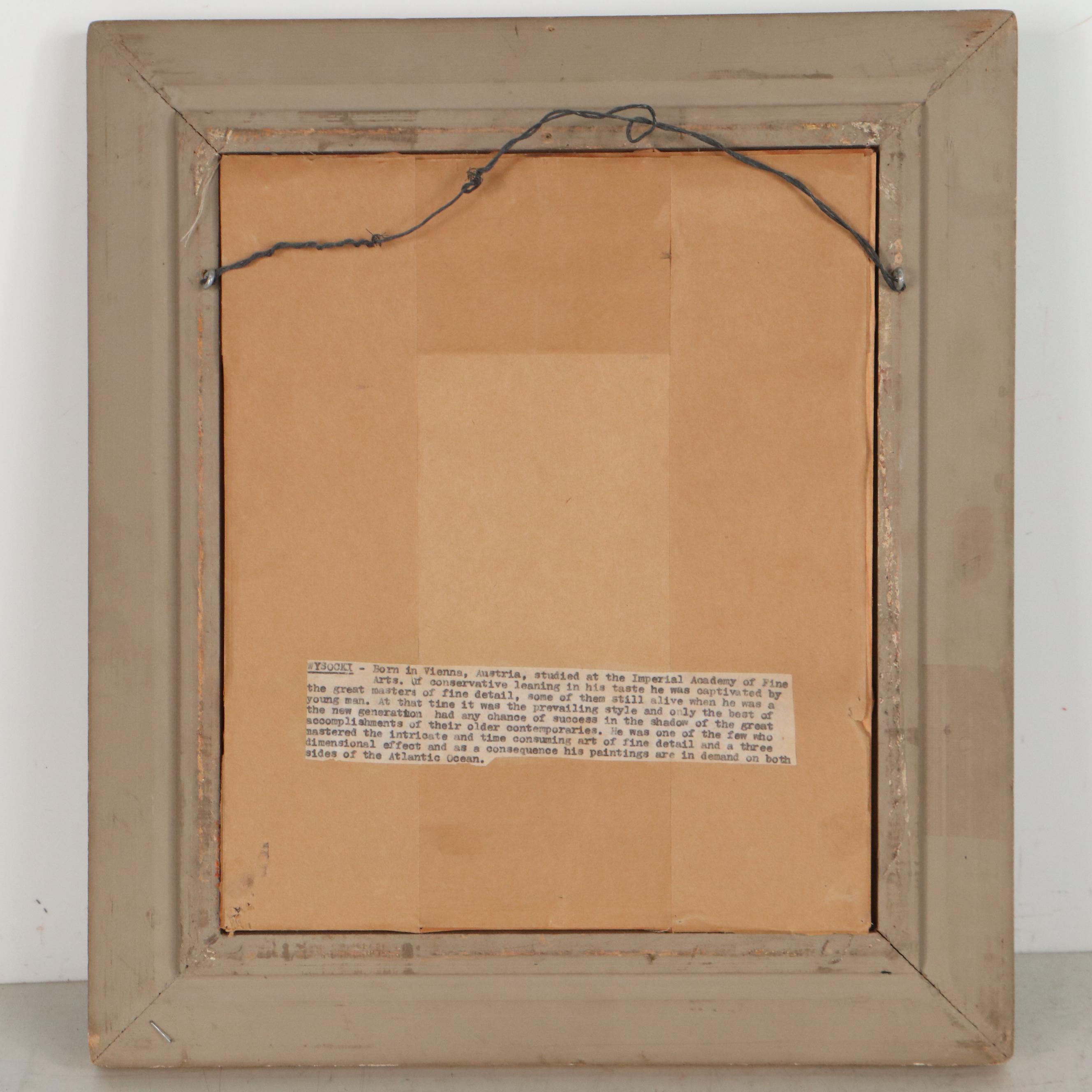 M. Wysocki Oil Painting of Man With Shtreimel Hat