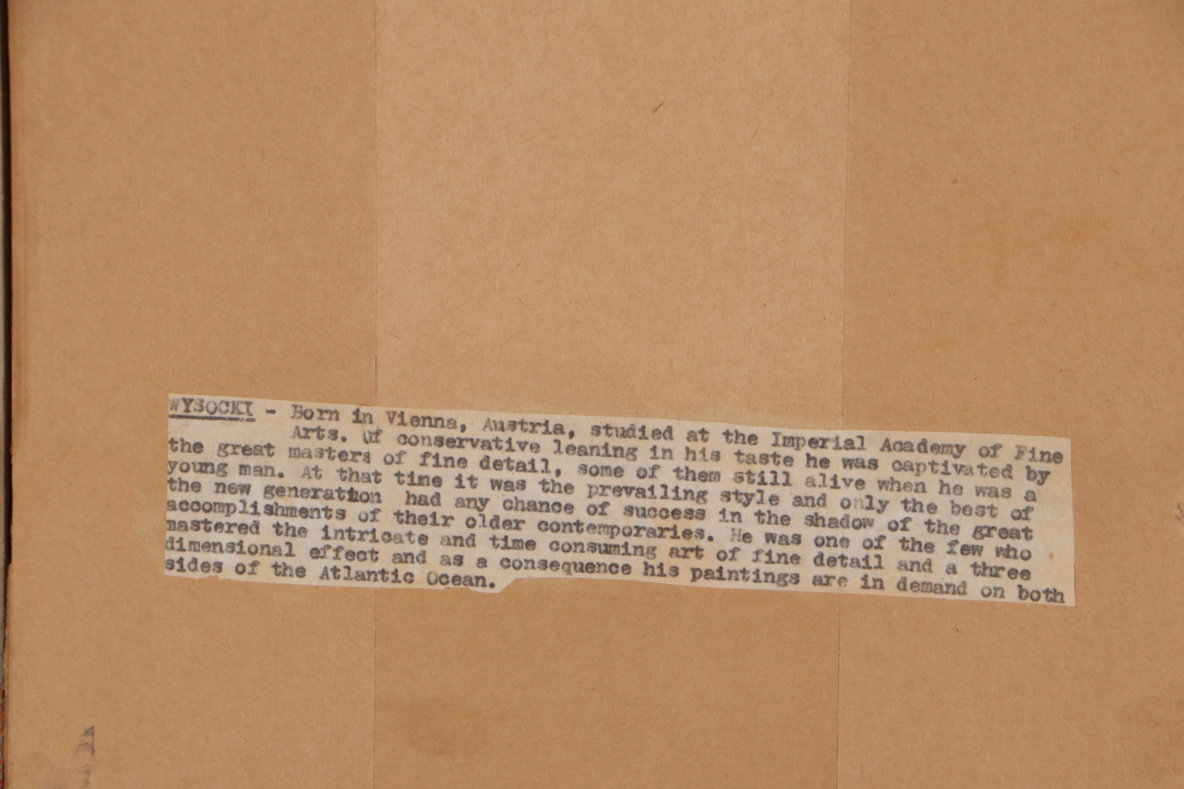 M. Wysocki Oil Painting of Man With Shtreimel Hat