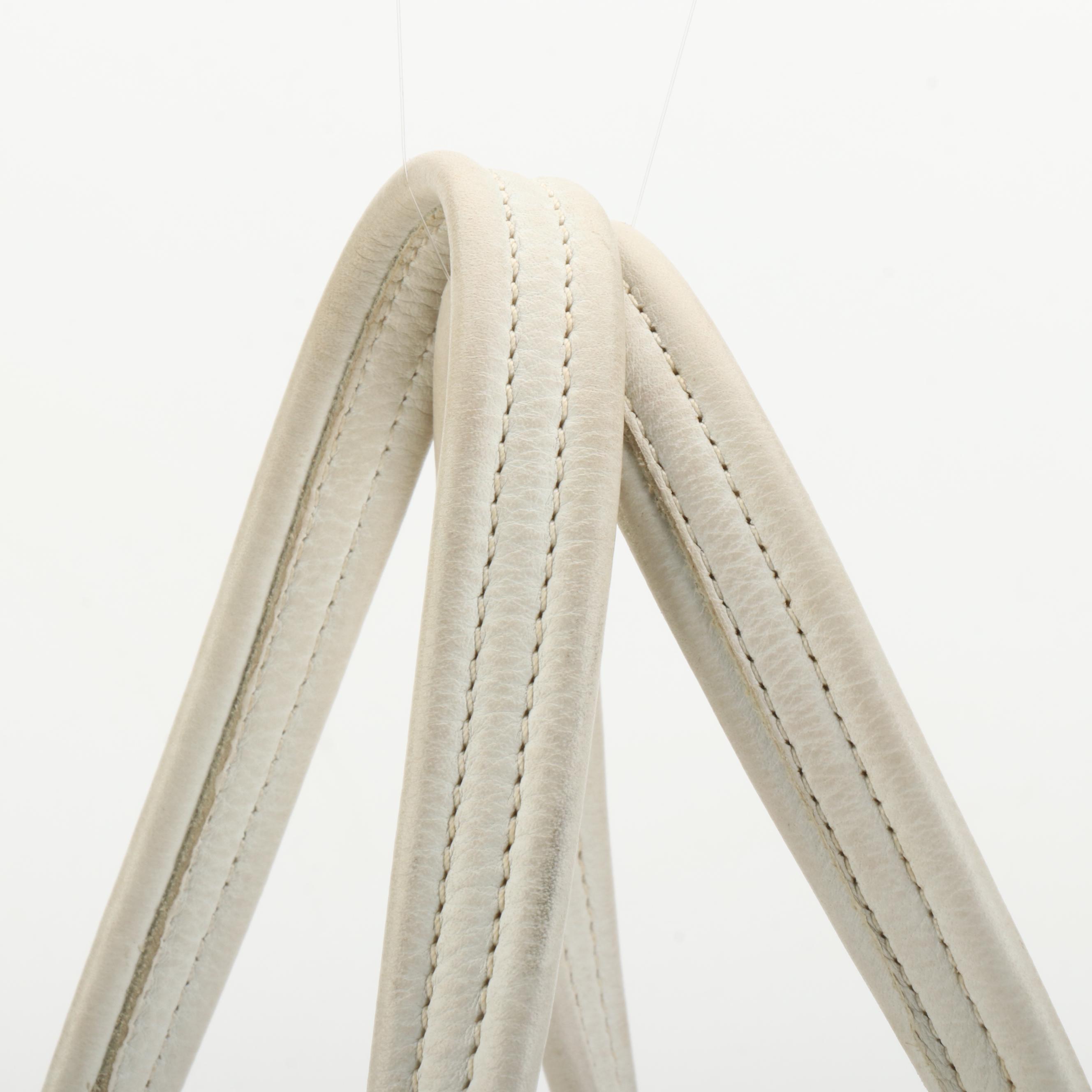 Prada Flap Shoulder Bag in White Deerskin Leather