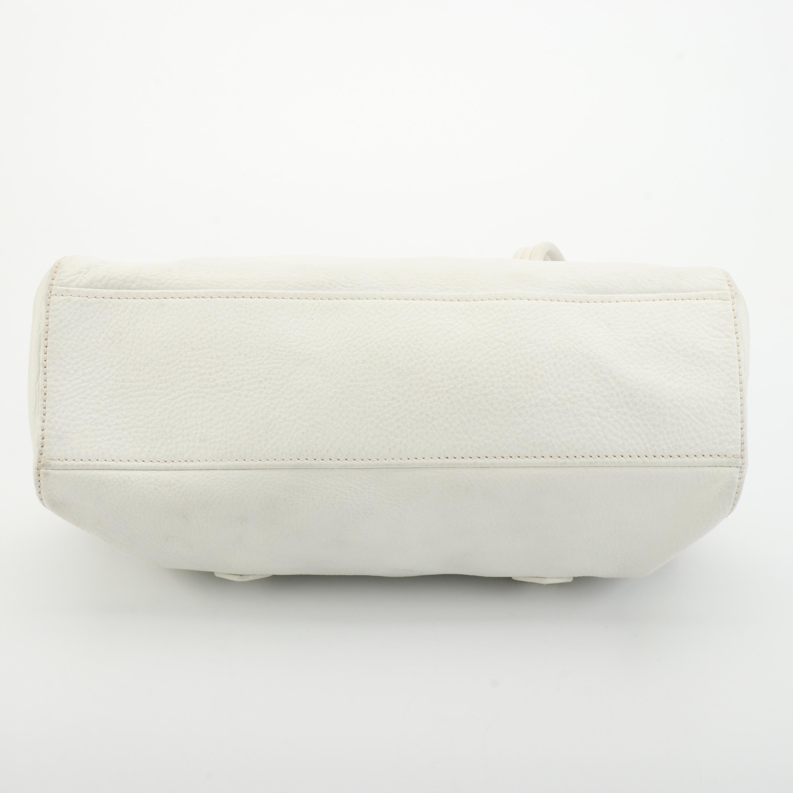 Prada Flap Shoulder Bag in White Deerskin Leather