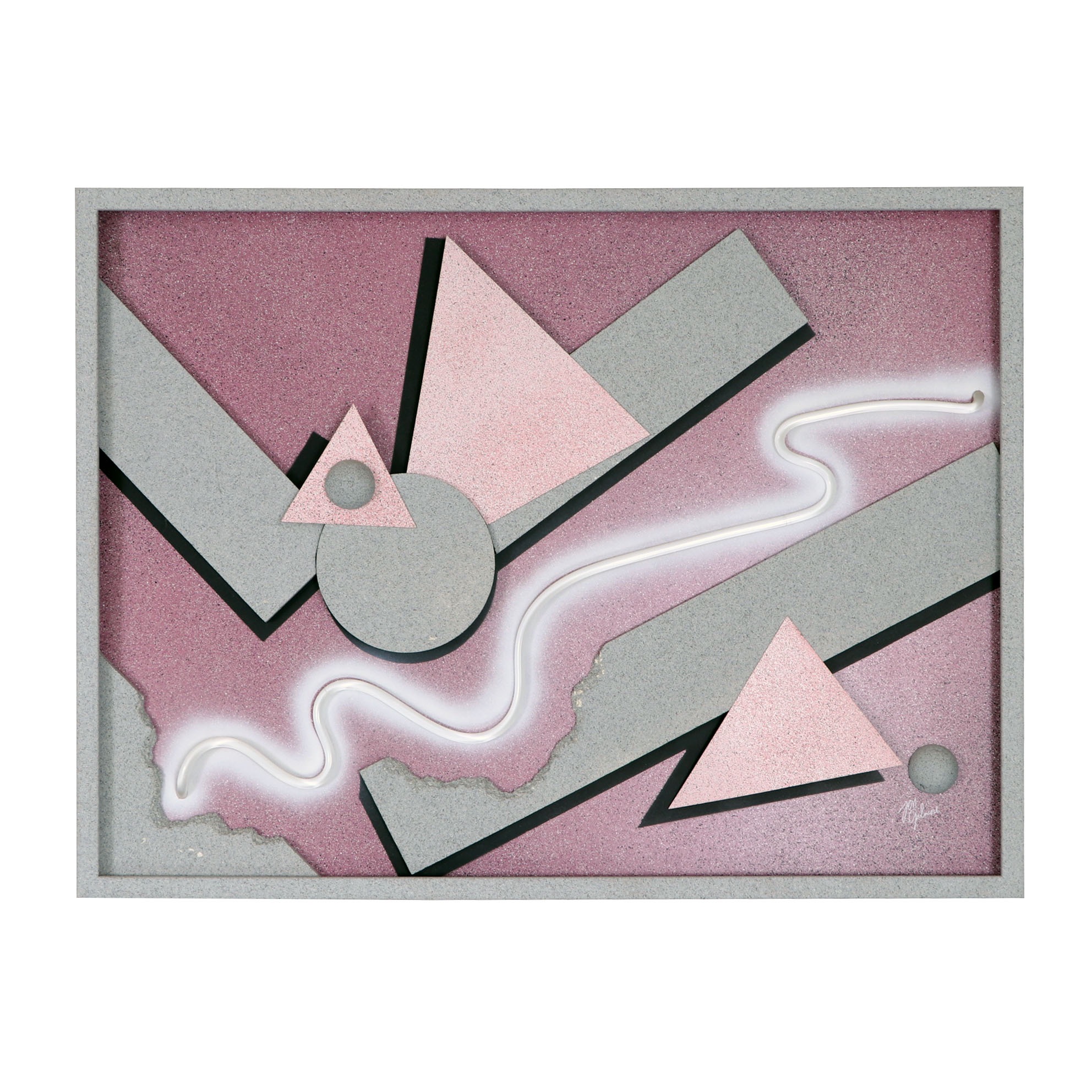 Jon Gilmore Modern Art Deco Style Mixed Media Composition