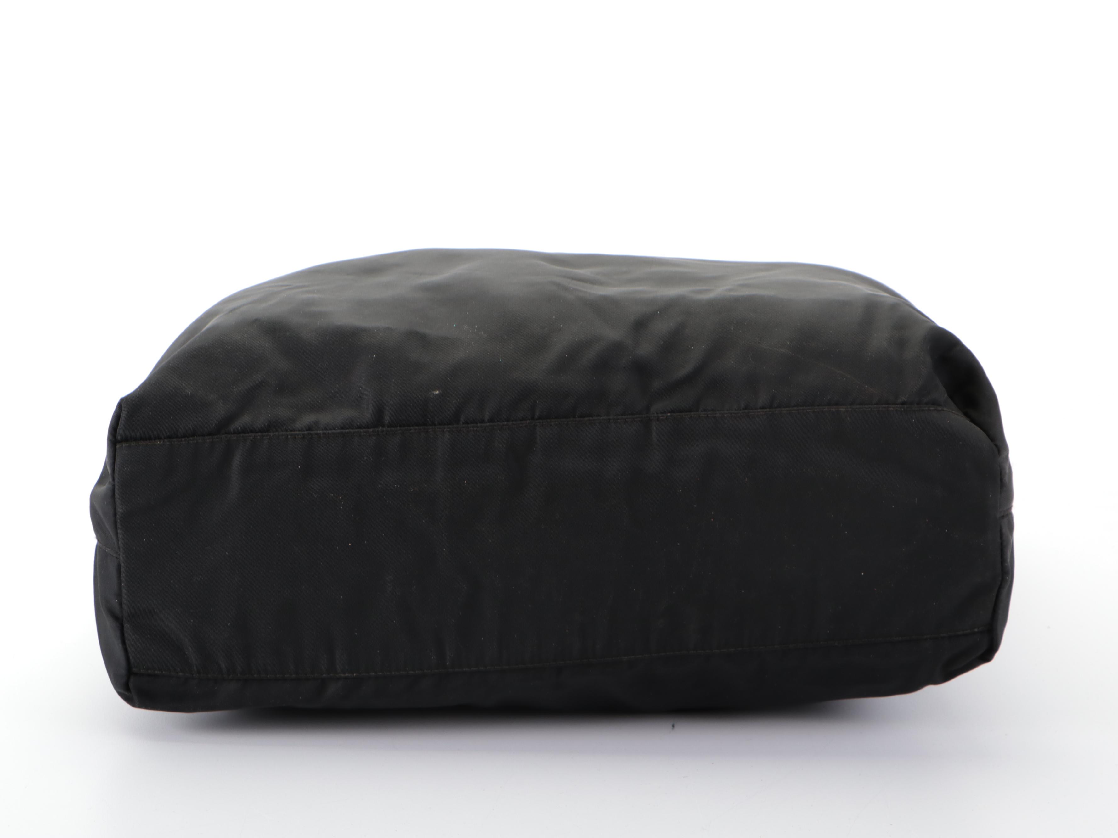 Prada Small Shoulder Tote Bag in Black Tessuto Nylon