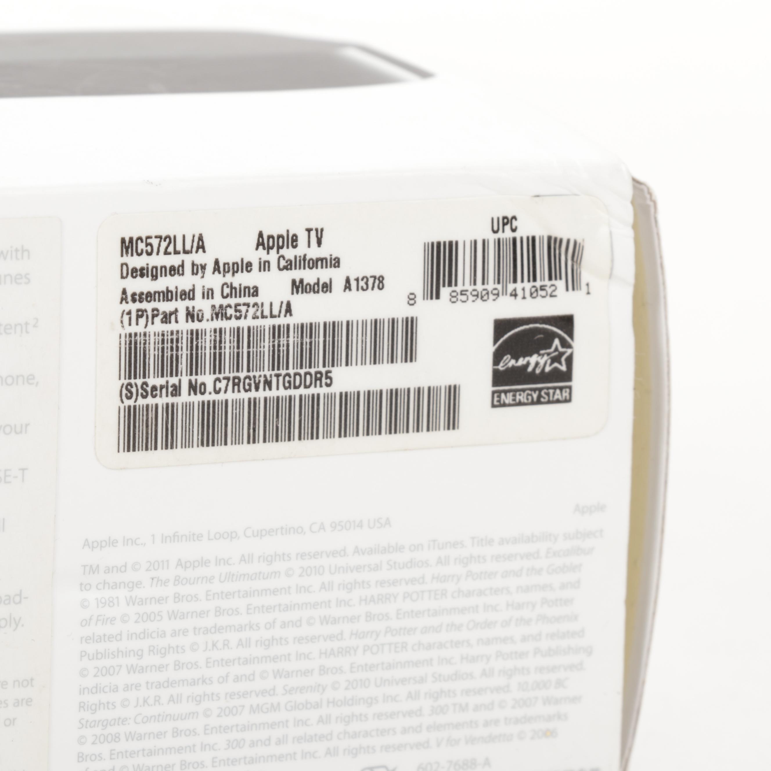 Apple TV Second Generation Media Player and iHome iAVS1 Bedside Speaker