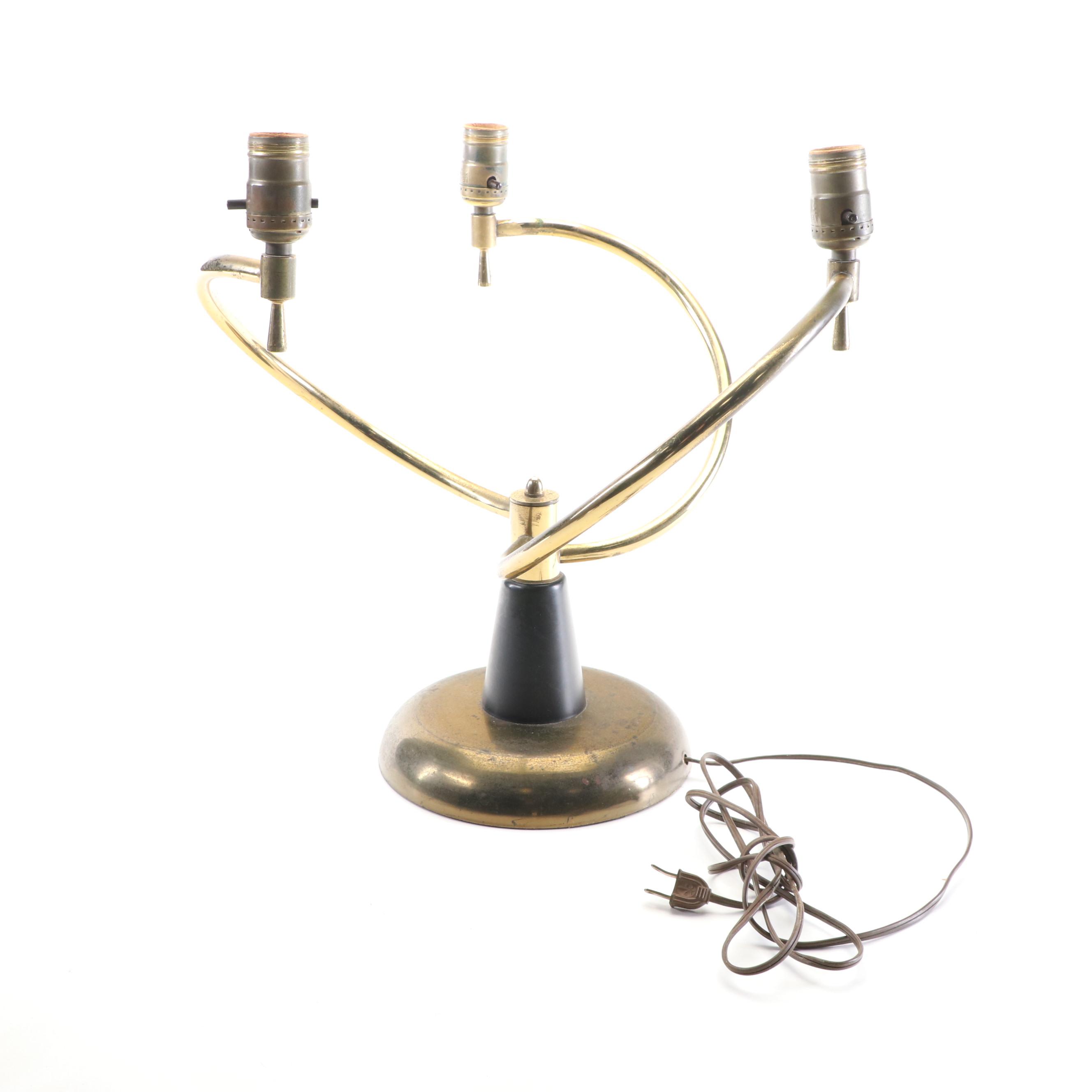Mid Century Modern 3-Arm Atomic Style Table Lamp