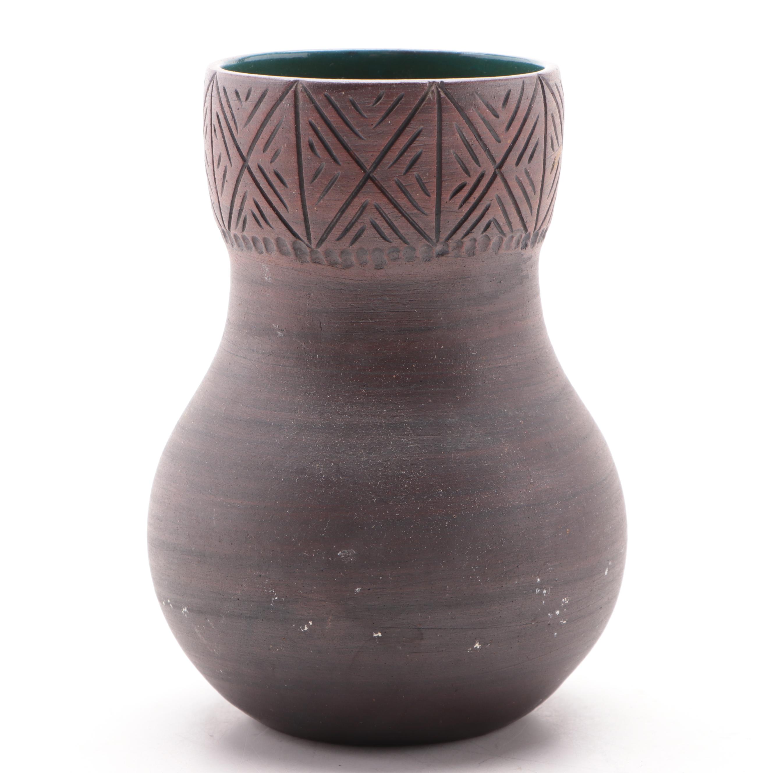 Darlene Smith and Other Six Nations Mohawk Pottery Carved Vases