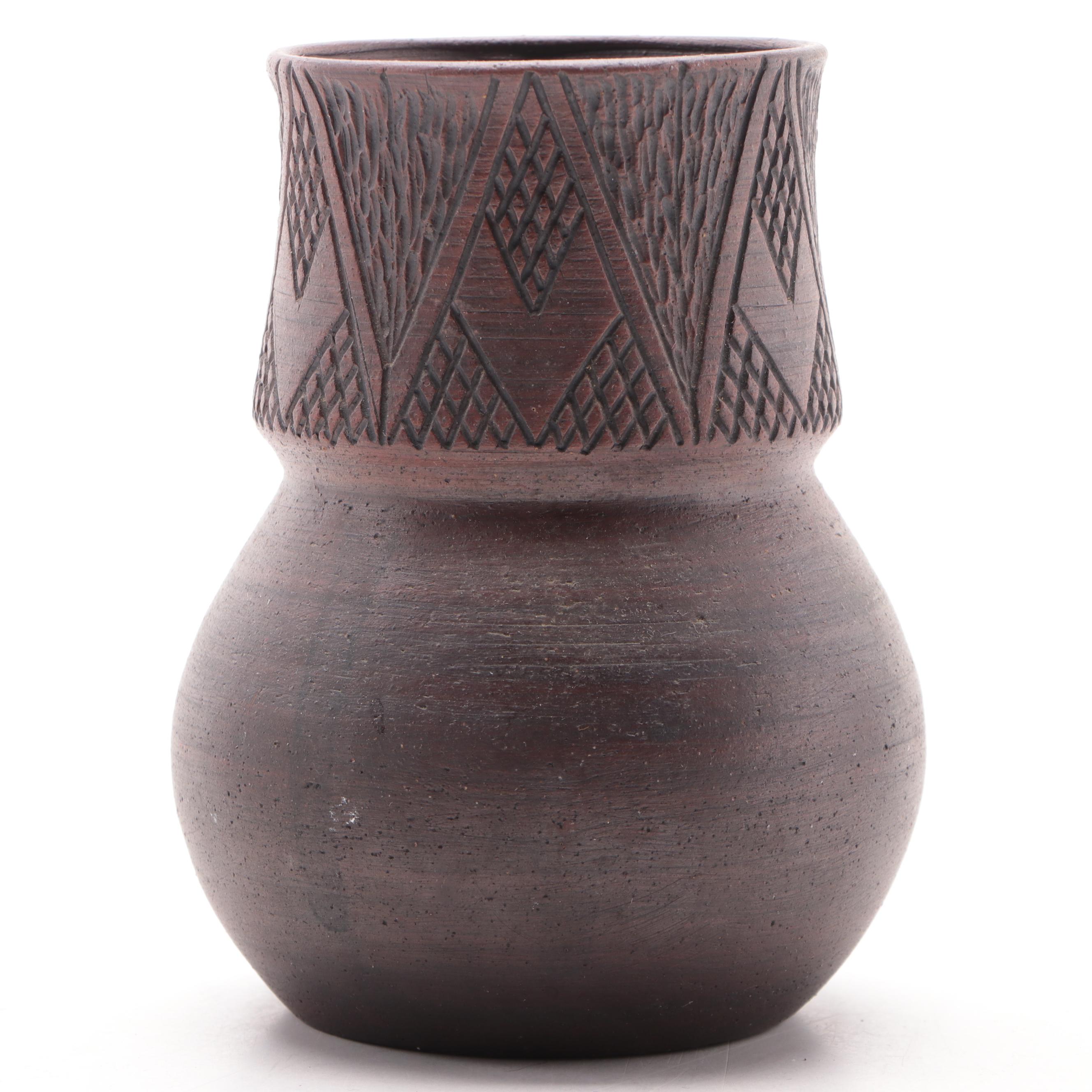 Darlene Smith and Other Six Nations Mohawk Pottery Carved Vases