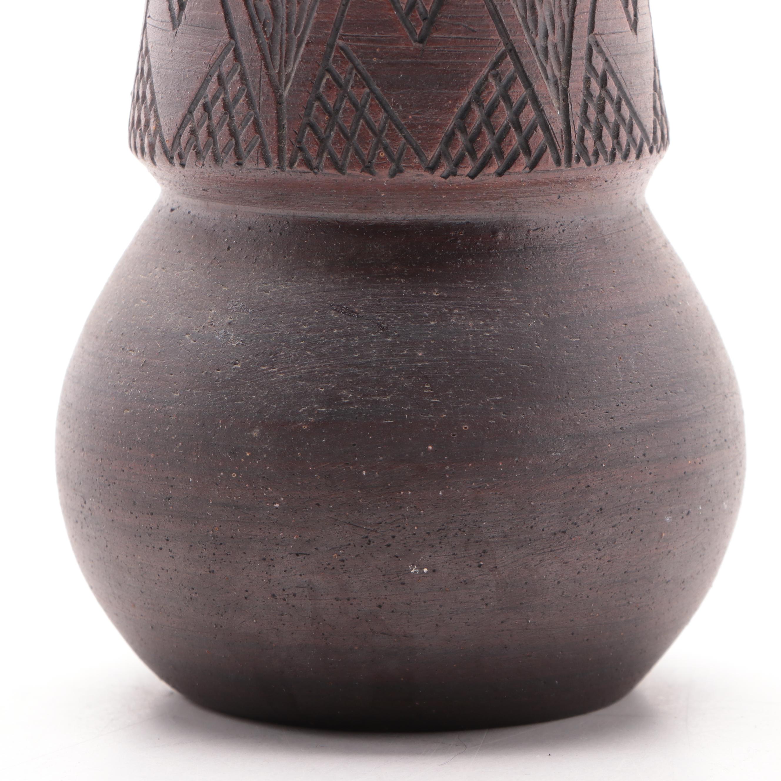 Darlene Smith and Other Six Nations Mohawk Pottery Carved Vases