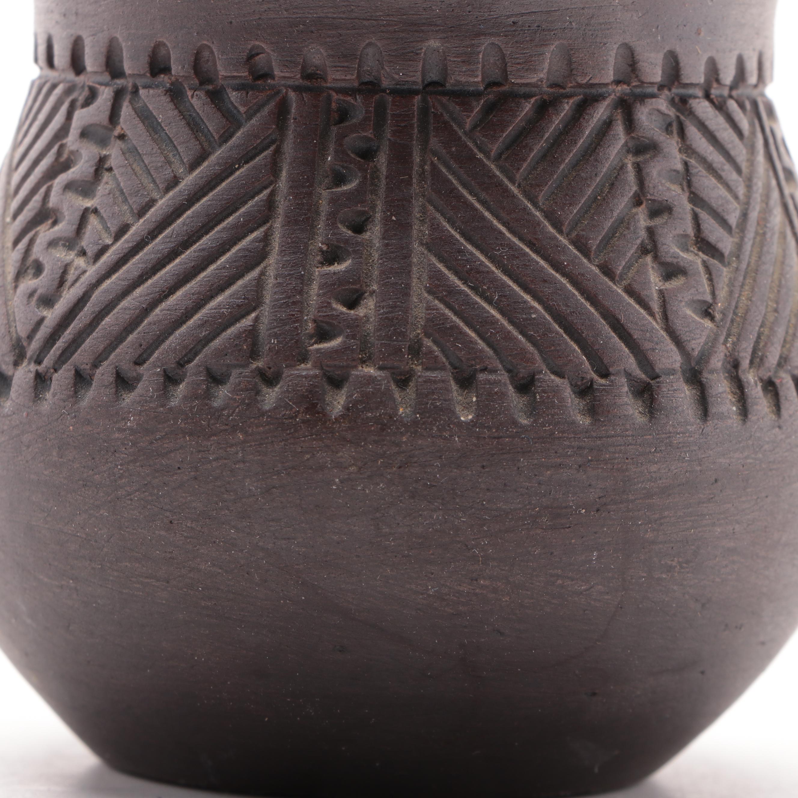 Darlene Smith and Other Six Nations Mohawk Pottery Carved Vases